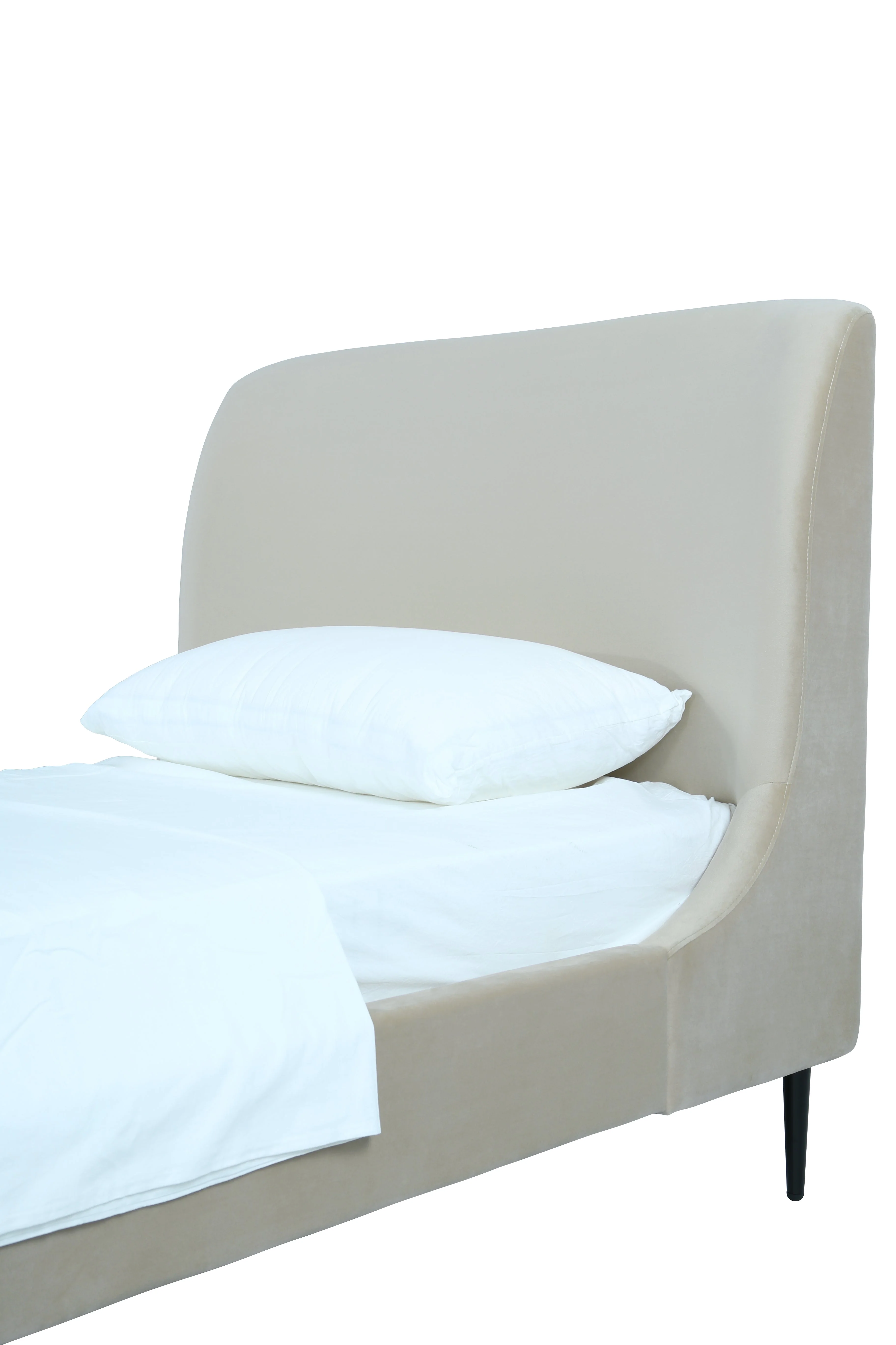Heather Twin Bed in Cream with Black Legs - Image 6