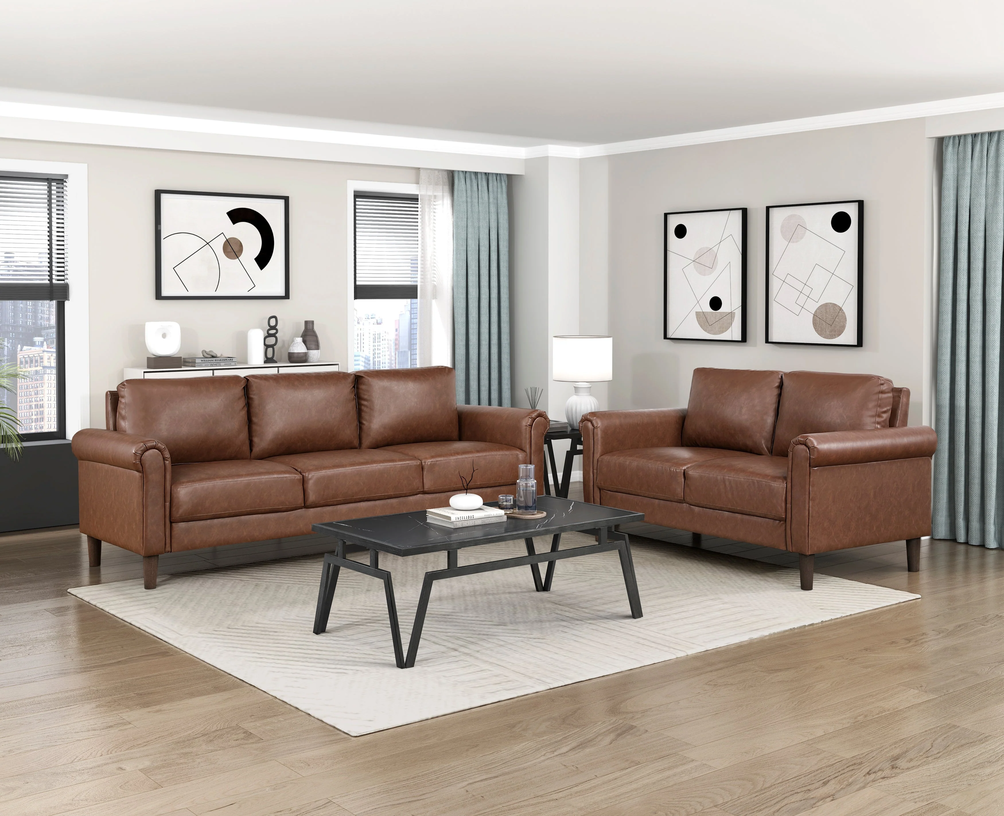 Hector Chocolate Loveseat - Image 2