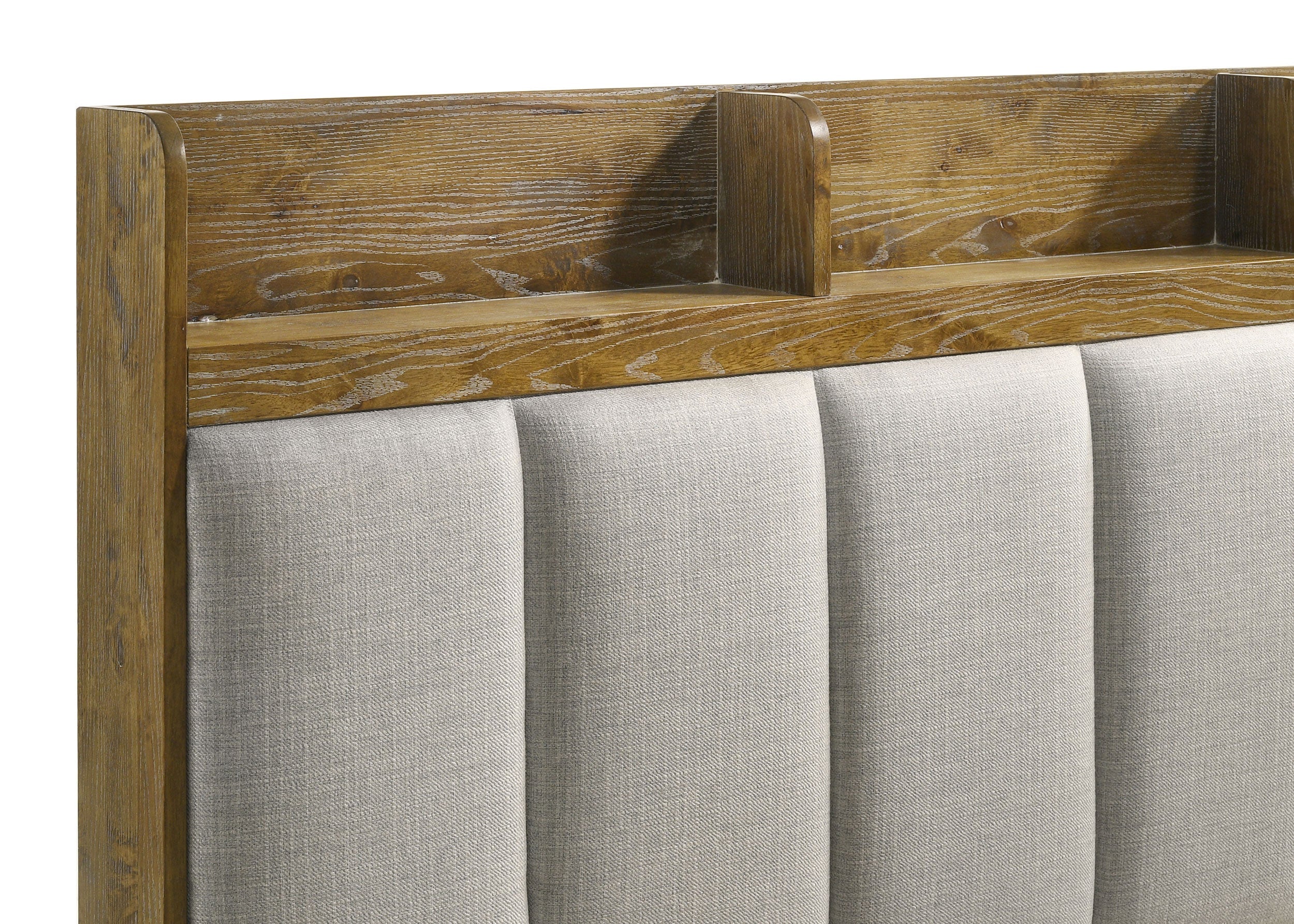 Henderson Medium Oak 57-inch Eastern King Bookcase Panel Bed - Image 7