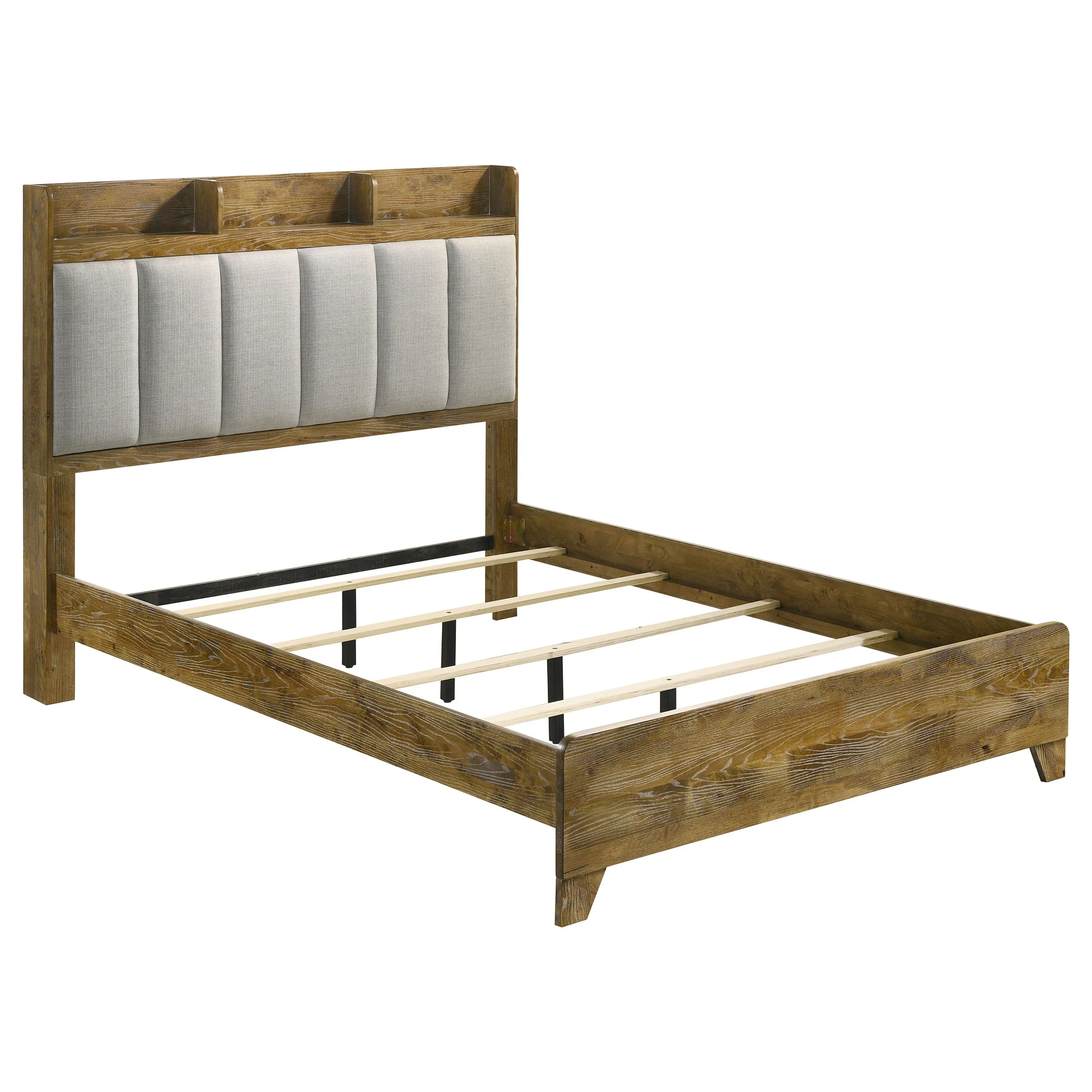 Henderson Medium Oak 57-inch Queen Bookcase Panel Bed - Image 2