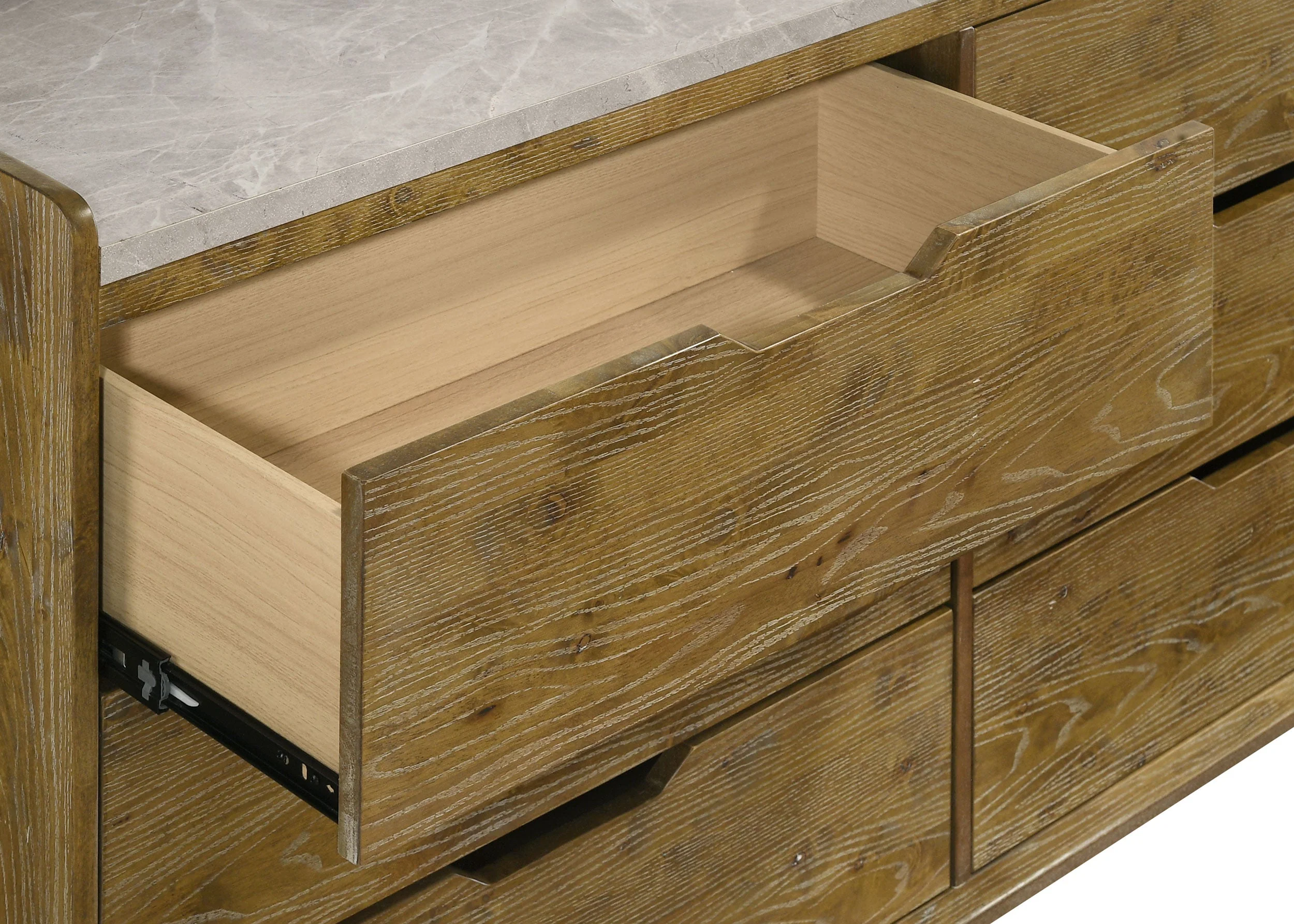 Henderson Medium Oak 6-drawer Bedroom Dresser with Mirror - Image 7