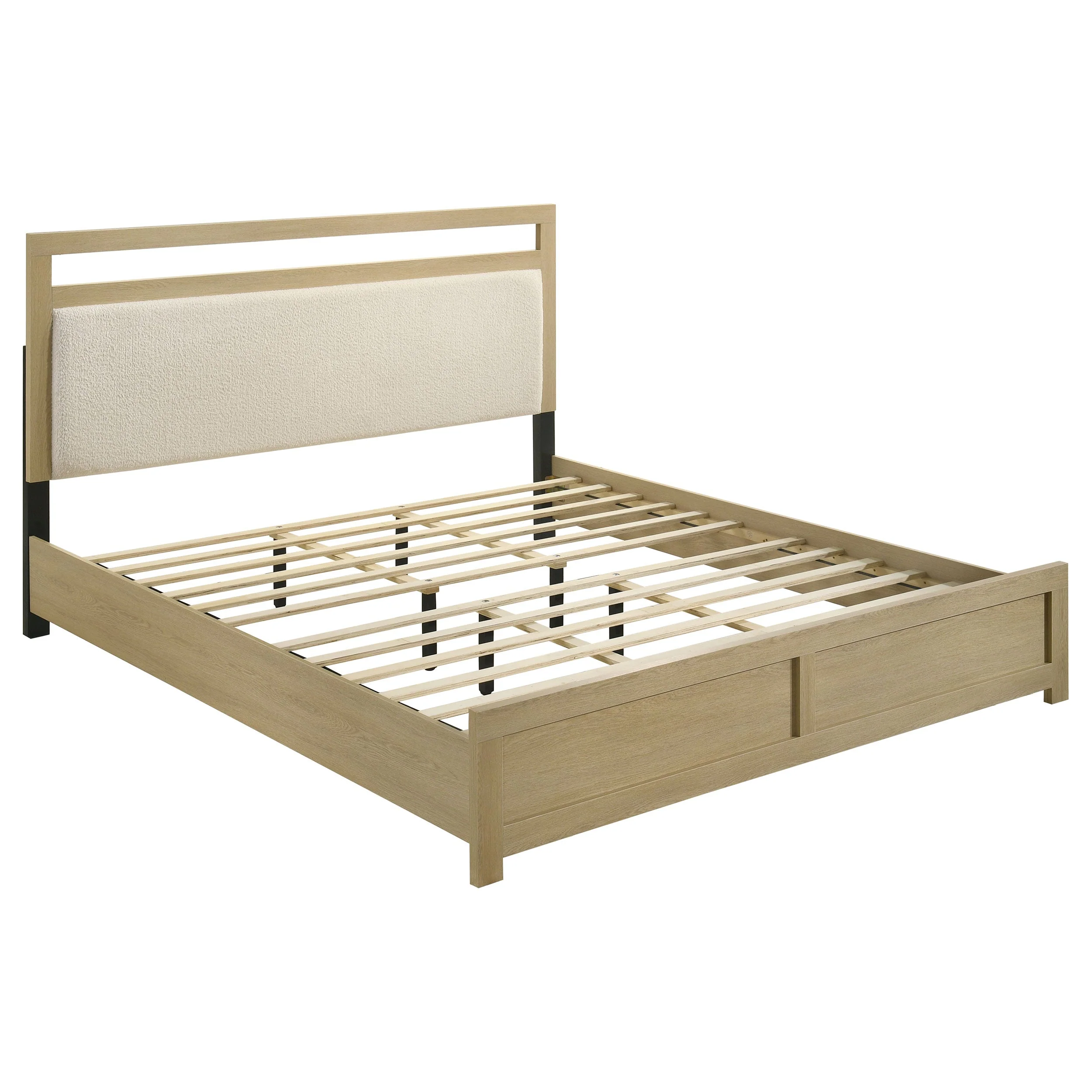 Hendricks Light Oak Eastern King Panel Headboard Platform Bed - Image 2