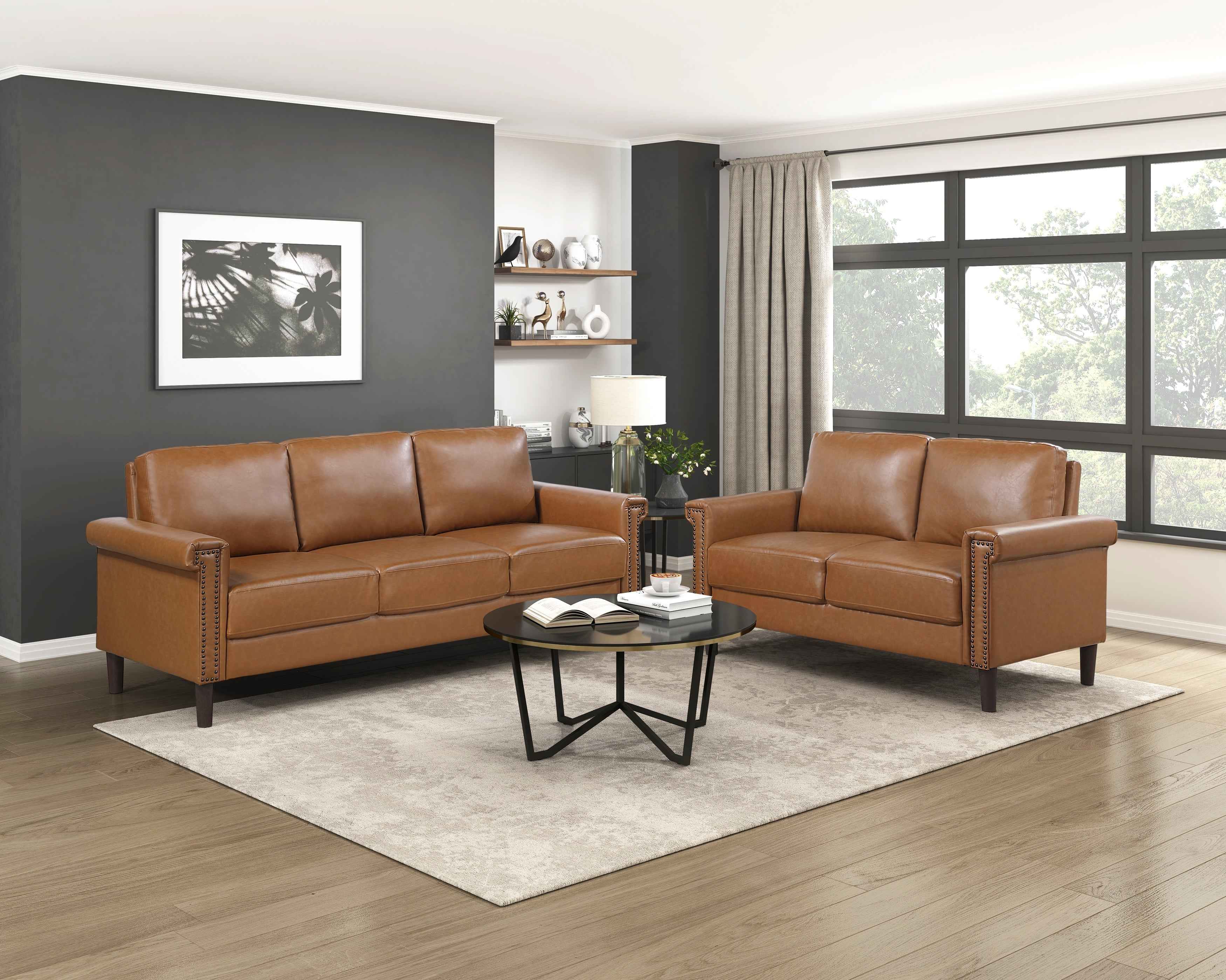 Heritage Brown Loveseat - Image 4