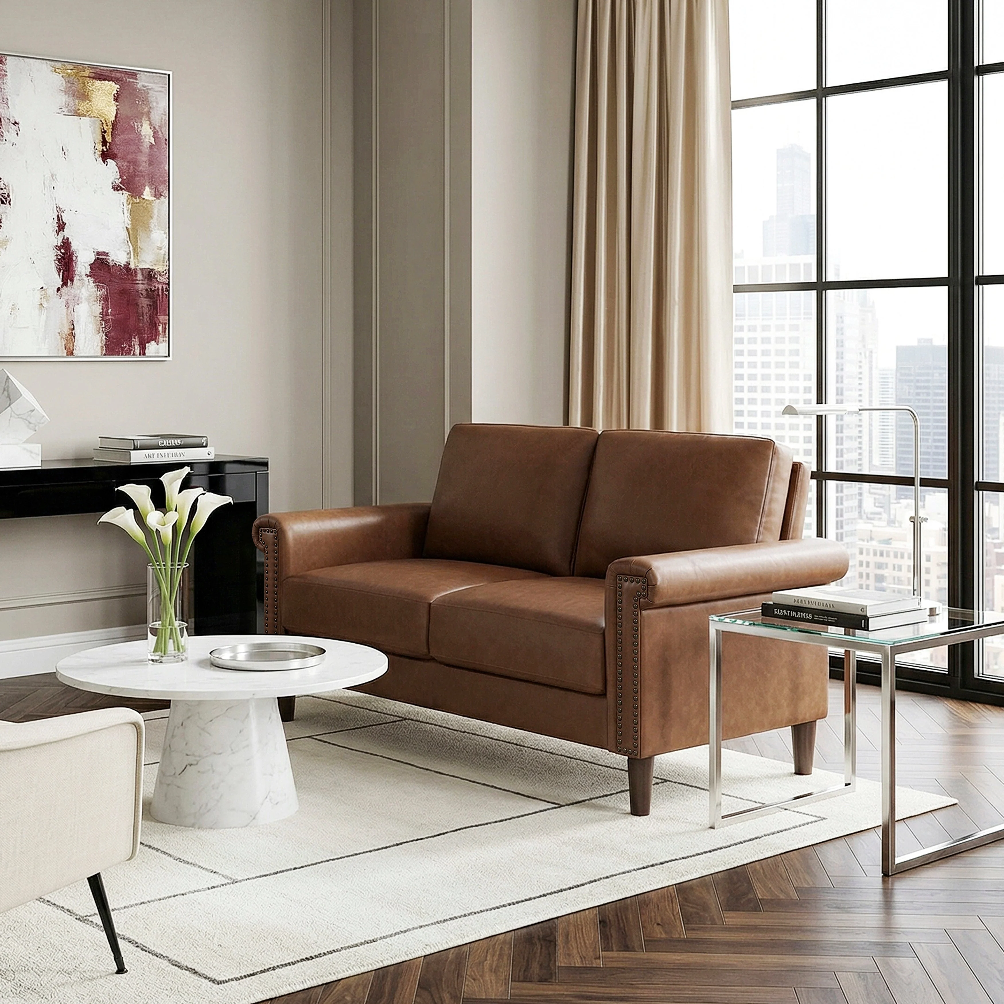 Heritage Chocolate Loveseat - Image 10