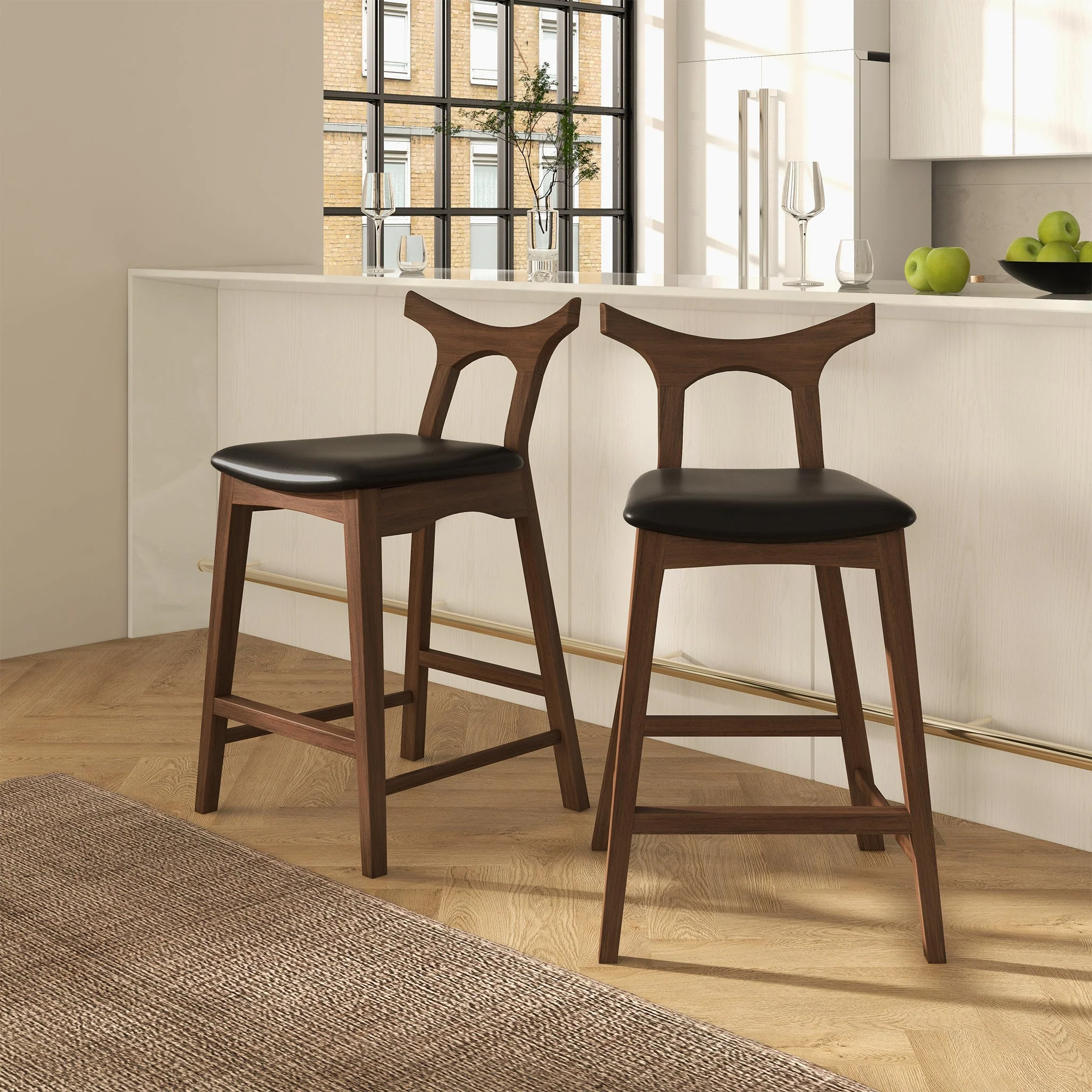 Hester Solid Wood Upholstered Square Bar Chair (Set Of 2) - Image 2