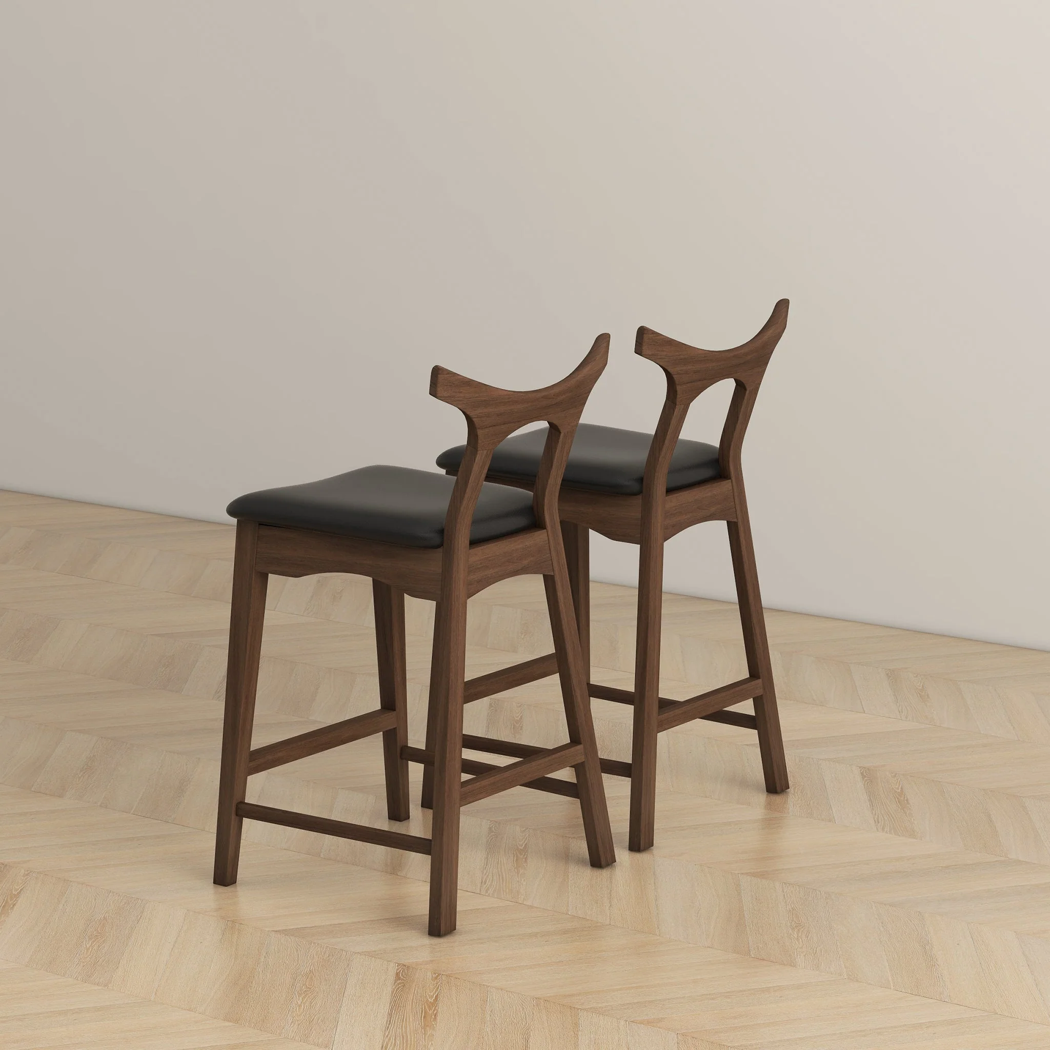 Hester Solid Wood Upholstered Square Bar Chair (Set Of 2) - Image 4