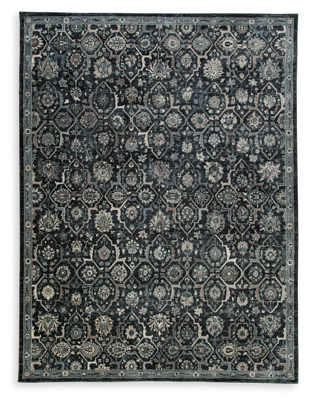 Hilcott Blue/Cream/Brown Large Rug - Image 2