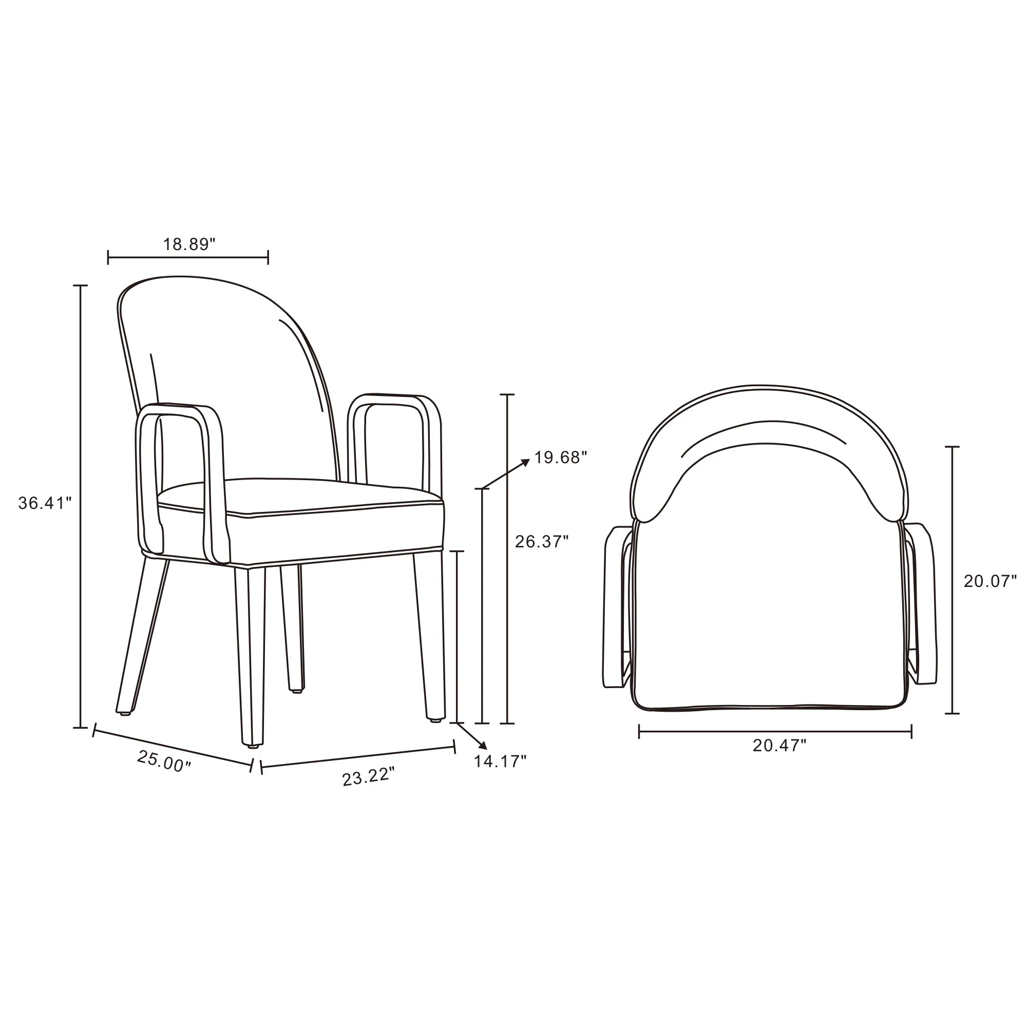 Hillman Dining Arm Chair in Light Grey - Image 3