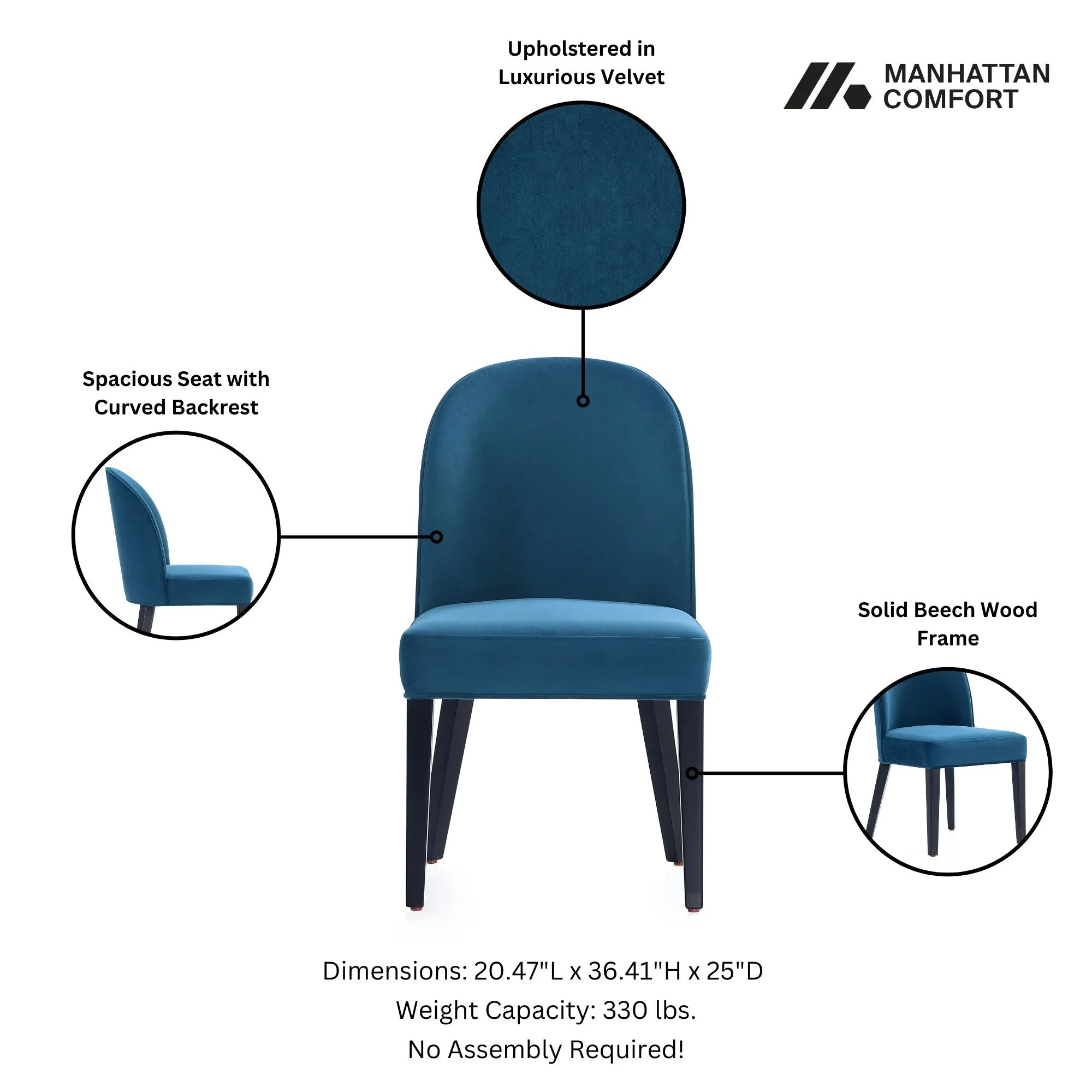 Hillman Dining Chair in Blue (set of 4) - Image 4