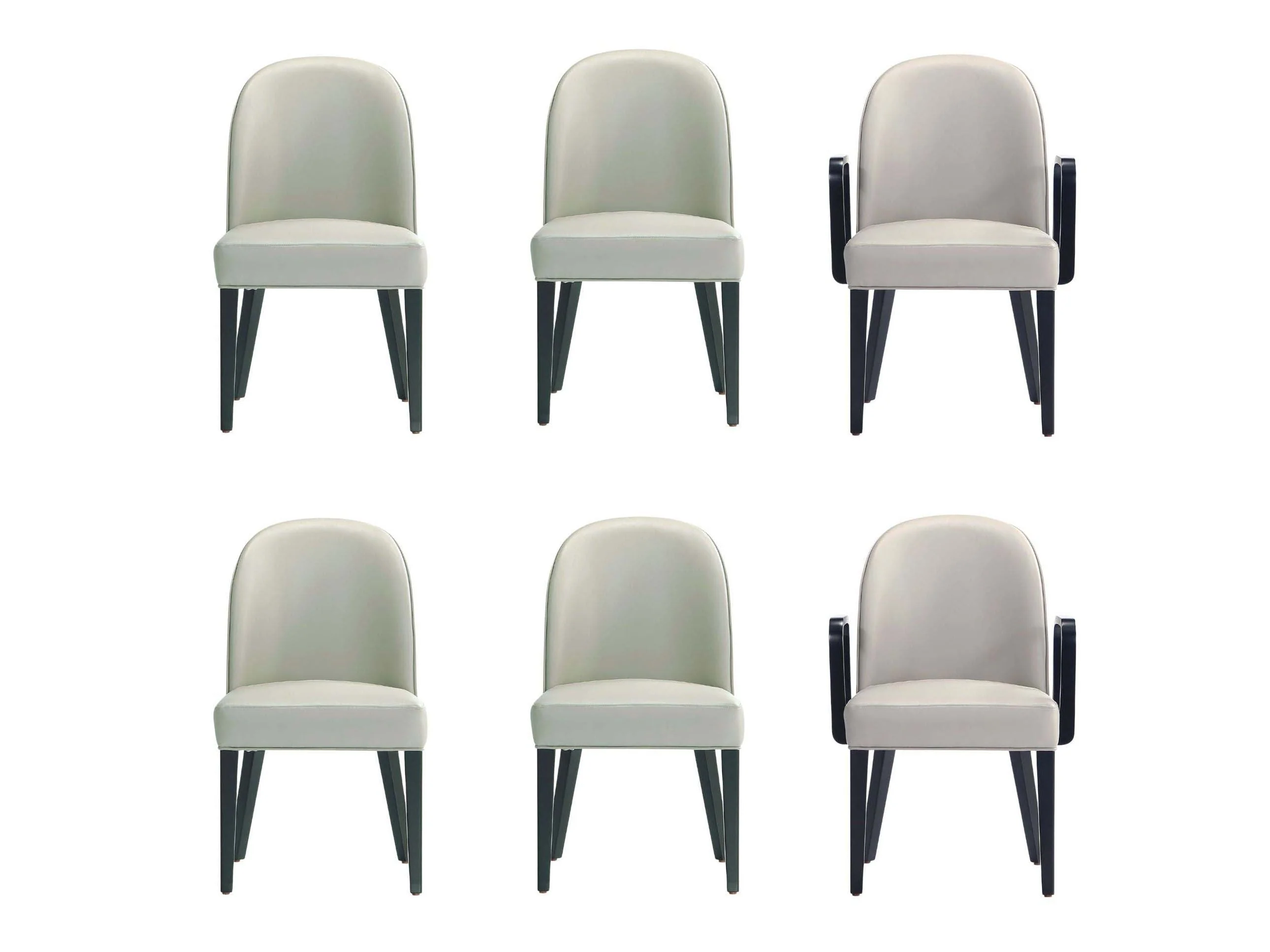 Hillman Dining Side and Arm Chairs in Light Grey (set of 6)