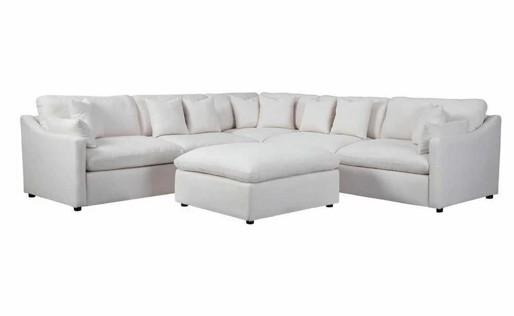 Hobson Off-White Cushion Back Armless Chair - Image 5