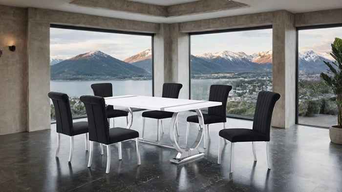 Holbaek Silver/Black 7-Piece Dining Room Set - Image 2