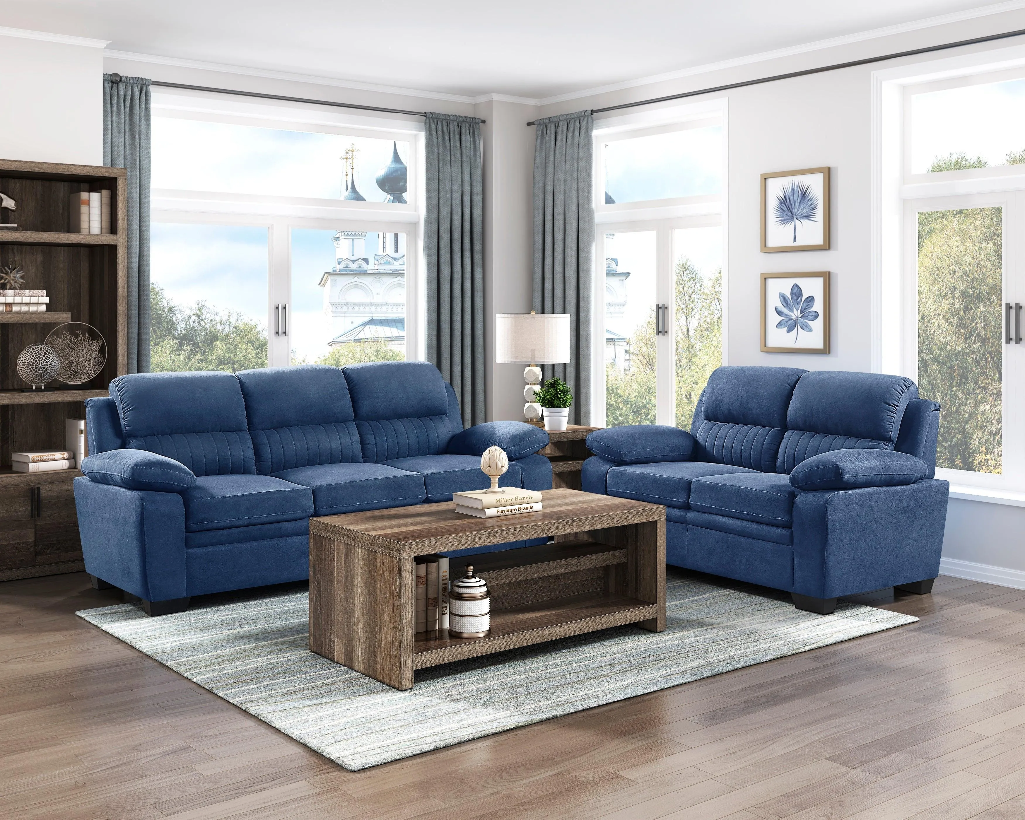 Holleman Blue Loveseat - Image 2