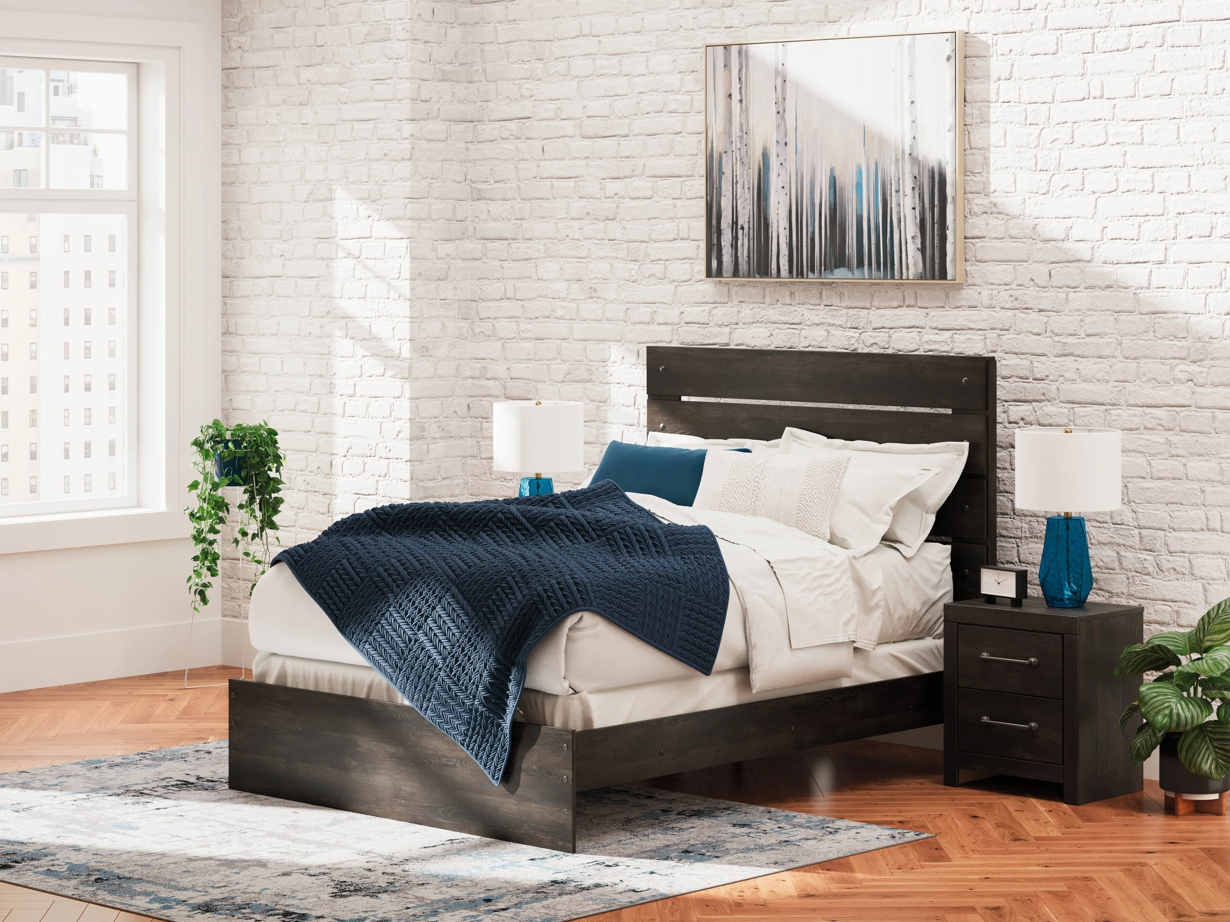 Hollivern Dark Gray Queen Panel Bed - Image 2