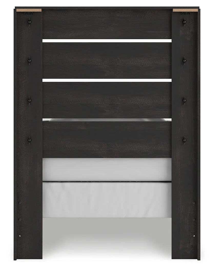 Hollivern Dark Gray Twin Panel Bed, Dresser and Mirror - Image 12