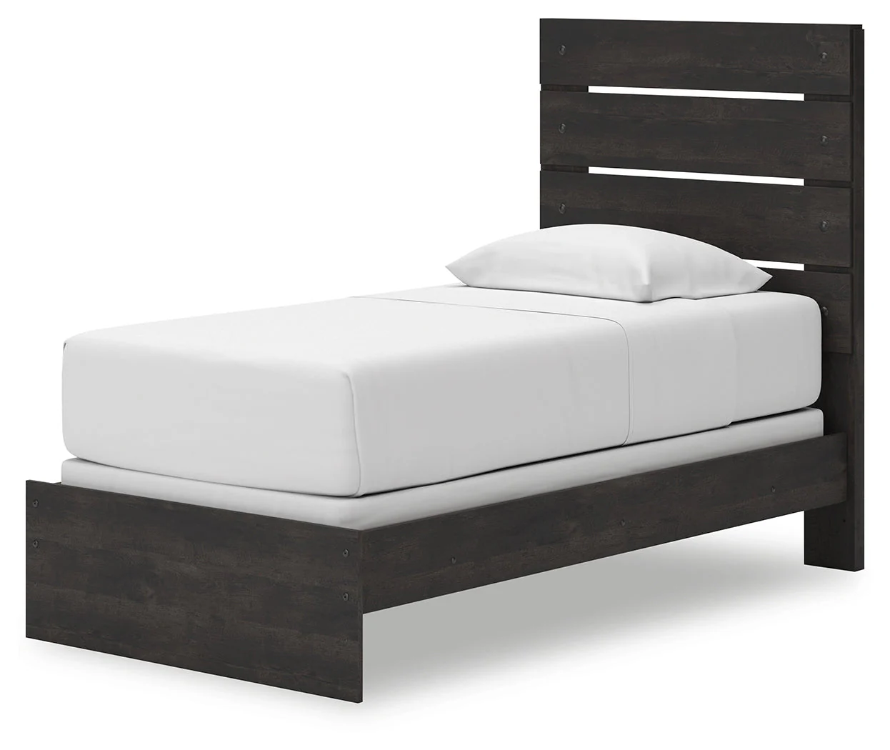 Hollivern Dark Gray Twin Panel Bed, Dresser and Mirror - Image 14