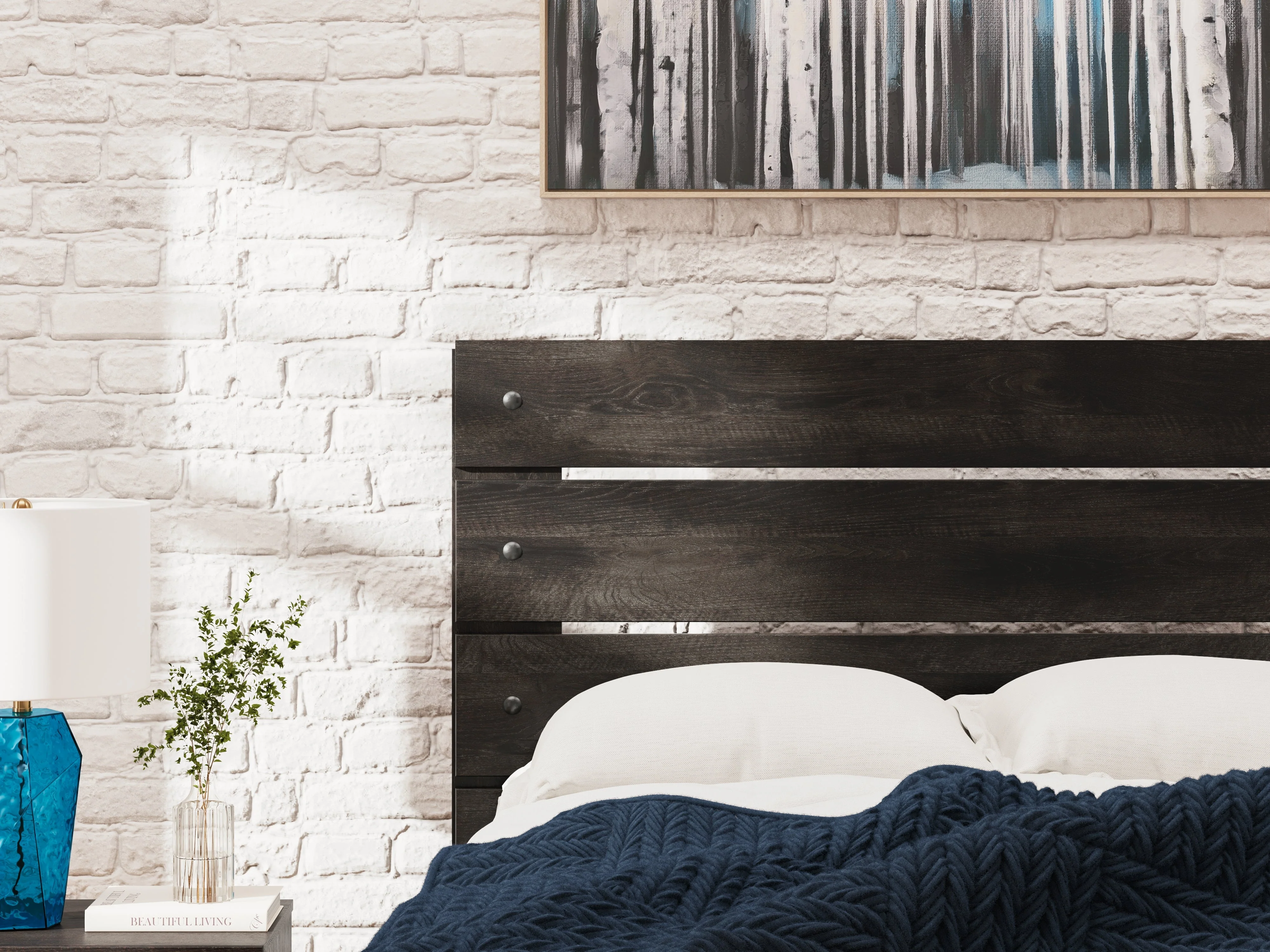 Hollivern Dark Gray Twin Panel Bed, Dresser and Mirror - Image 16