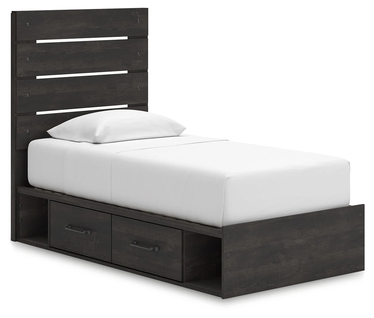Hollivern Dark Gray Twin Panel Storage Bed