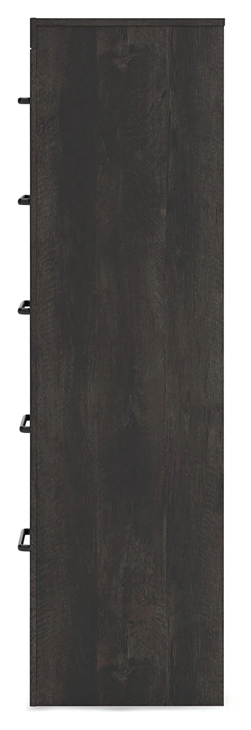 Hollivern Full Panel Bed with Storage with Mirrored Dresser, Chest and 2 Nightstands in Dark Gray - Image 14