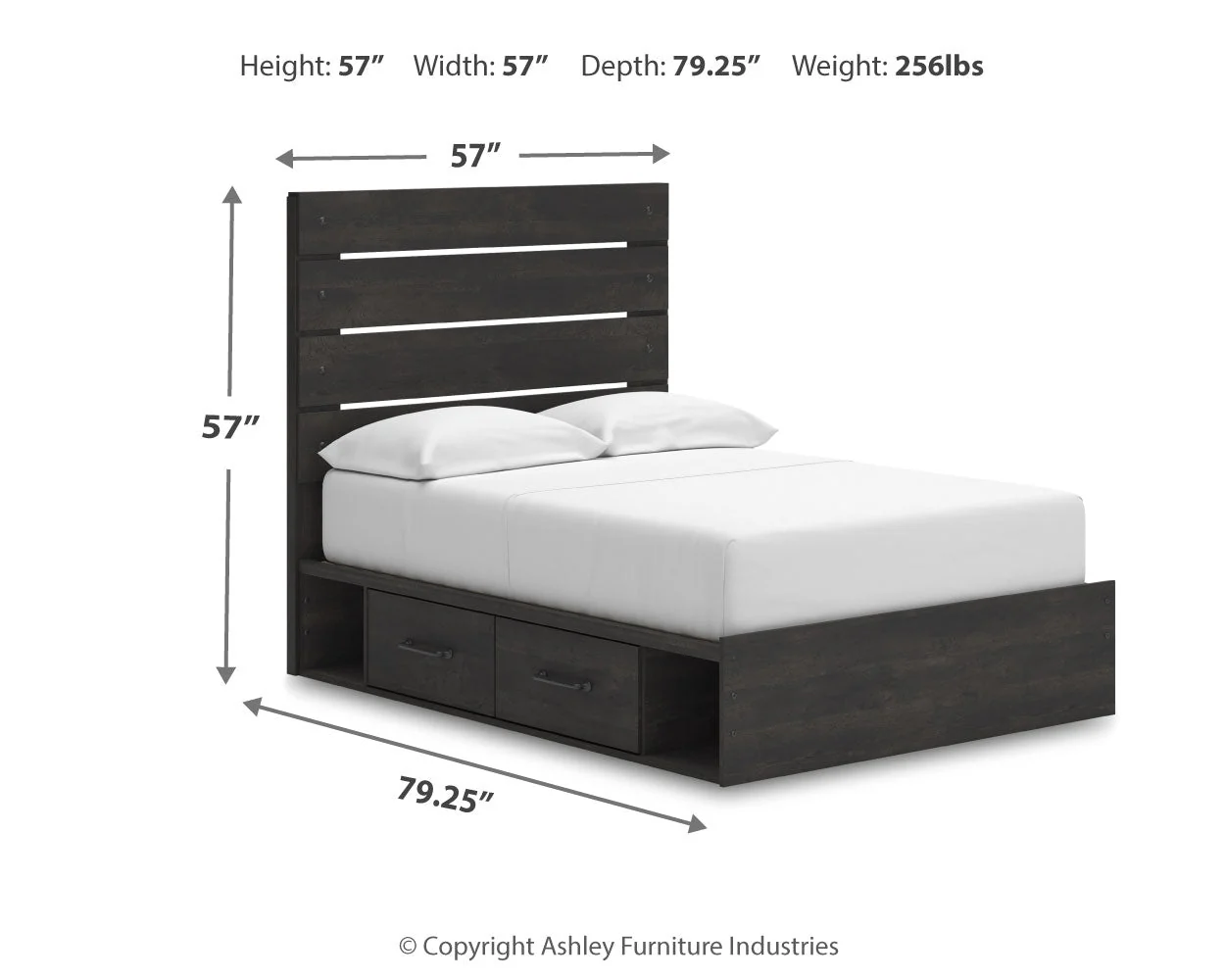 Hollivern Full Panel Bed with Storage with Mirrored Dresser, Chest and Nightstand in Dark Gray - Image 26