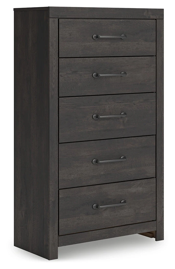 Hollivern Twin Panel Bed with Storage with Mirrored Dresser and Chest in Dark Gray - Image 10
