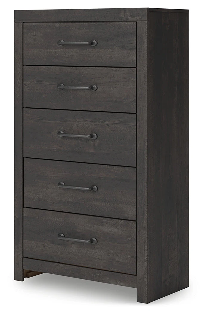 Hollivern Twin Panel Bed with Storage with Mirrored Dresser and Chest in Dark Gray - Image 15