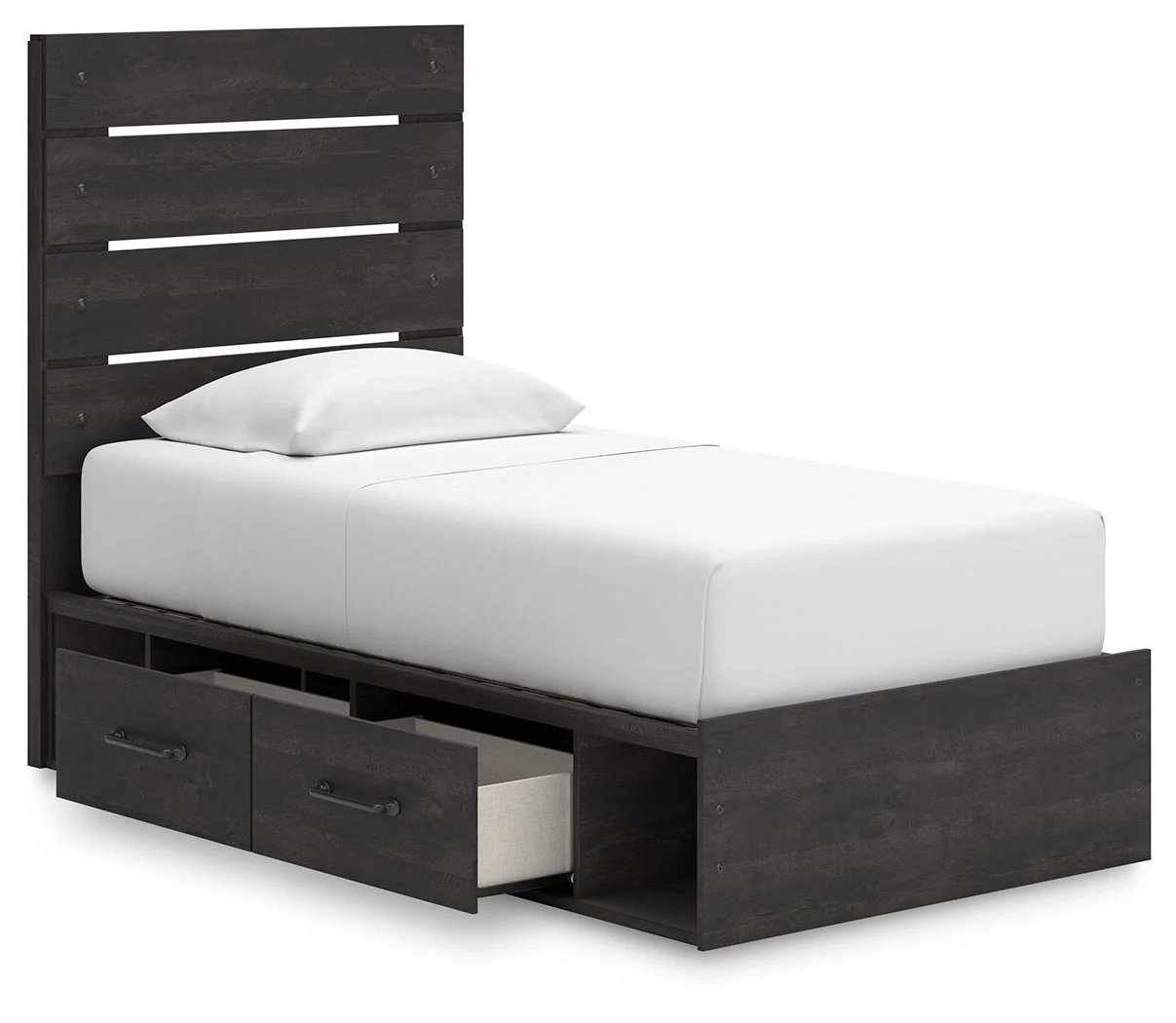 Hollivern Twin Panel Bed with Storage with Mirrored Dresser and Chest in Dark Gray - Image 20