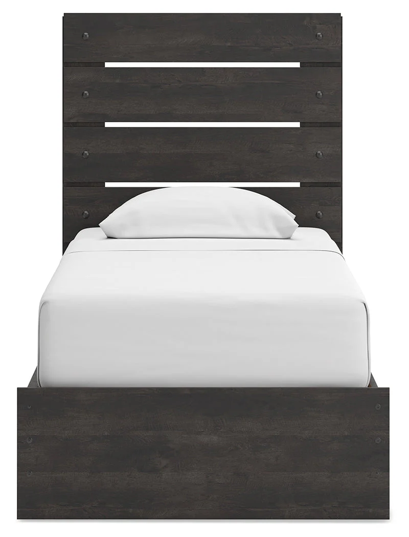 Hollivern Twin Panel Bed with Storage with Mirrored Dresser, Chest and 2 Nightstands in Dark Gray - Image 17