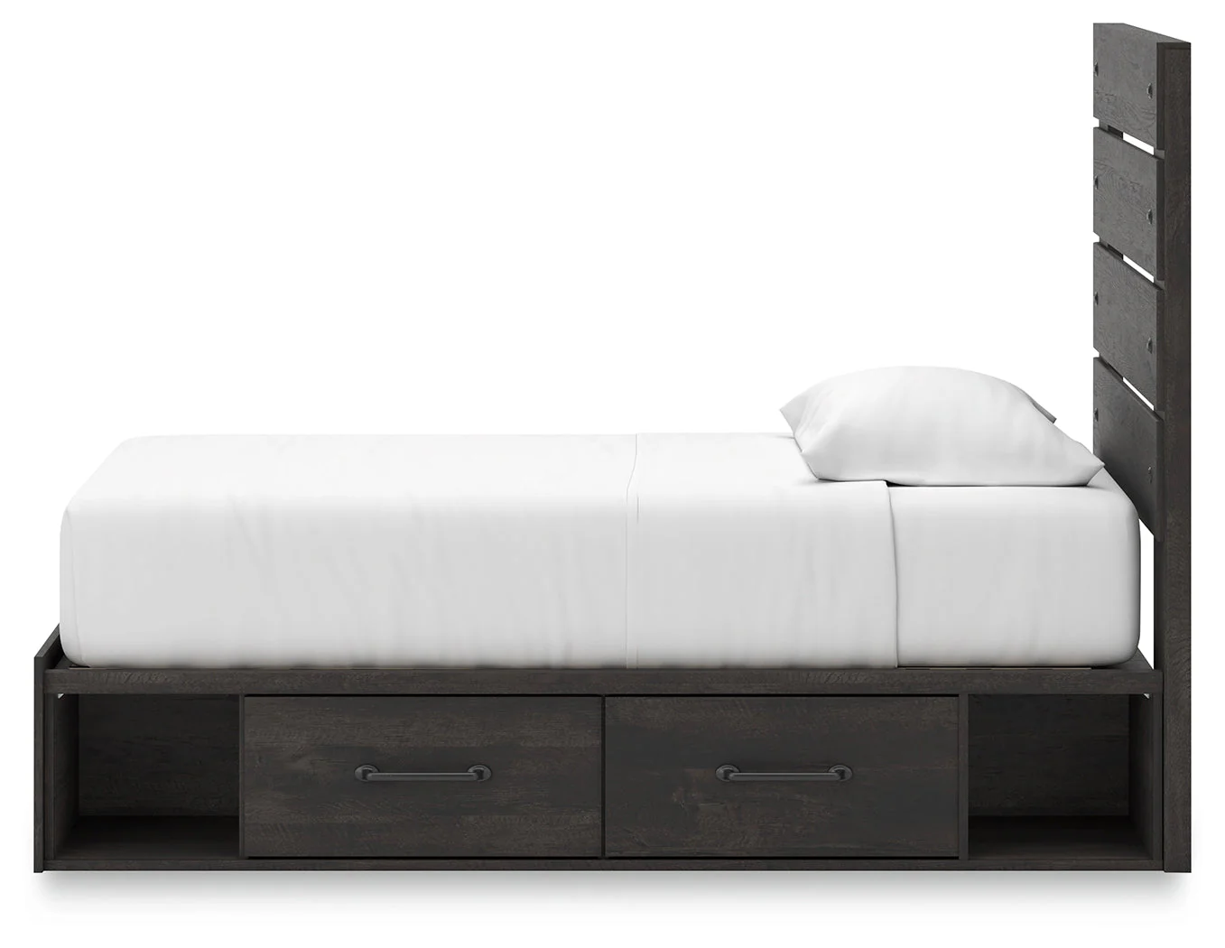Hollivern Twin Panel Bed with Storage with Mirrored Dresser, Chest and 2 Nightstands in Dark Gray - Image 22