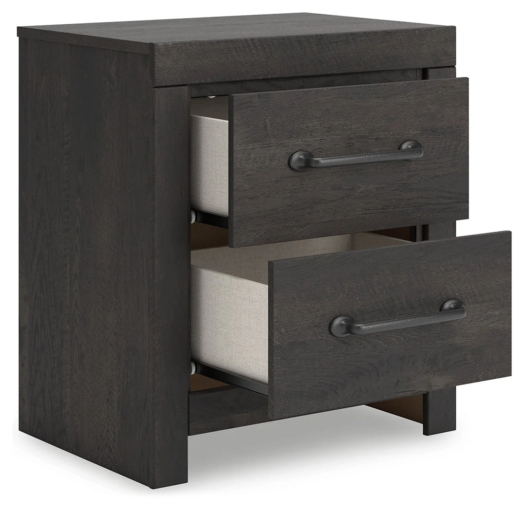 Hollivern Twin Panel Bed with Storage with Mirrored Dresser, Chest and 2 Nightstands in Dark Gray - Image 27