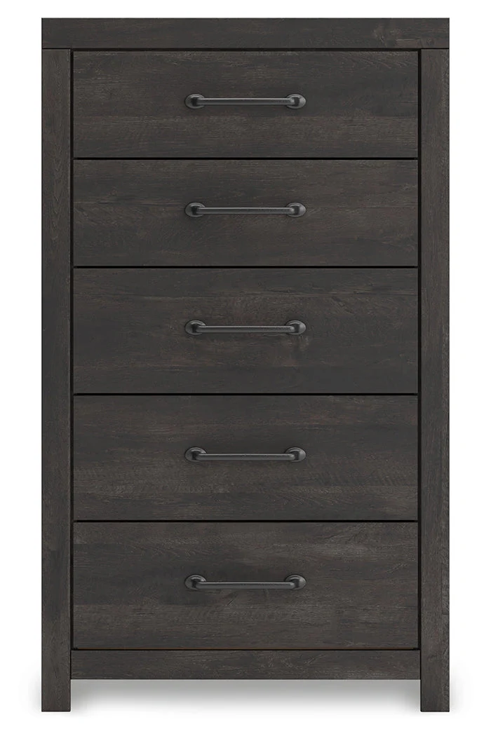 Hollivern Twin Panel Bed with Storage with Mirrored Dresser, Chest and Nightstand in Dark Gray - Image 9