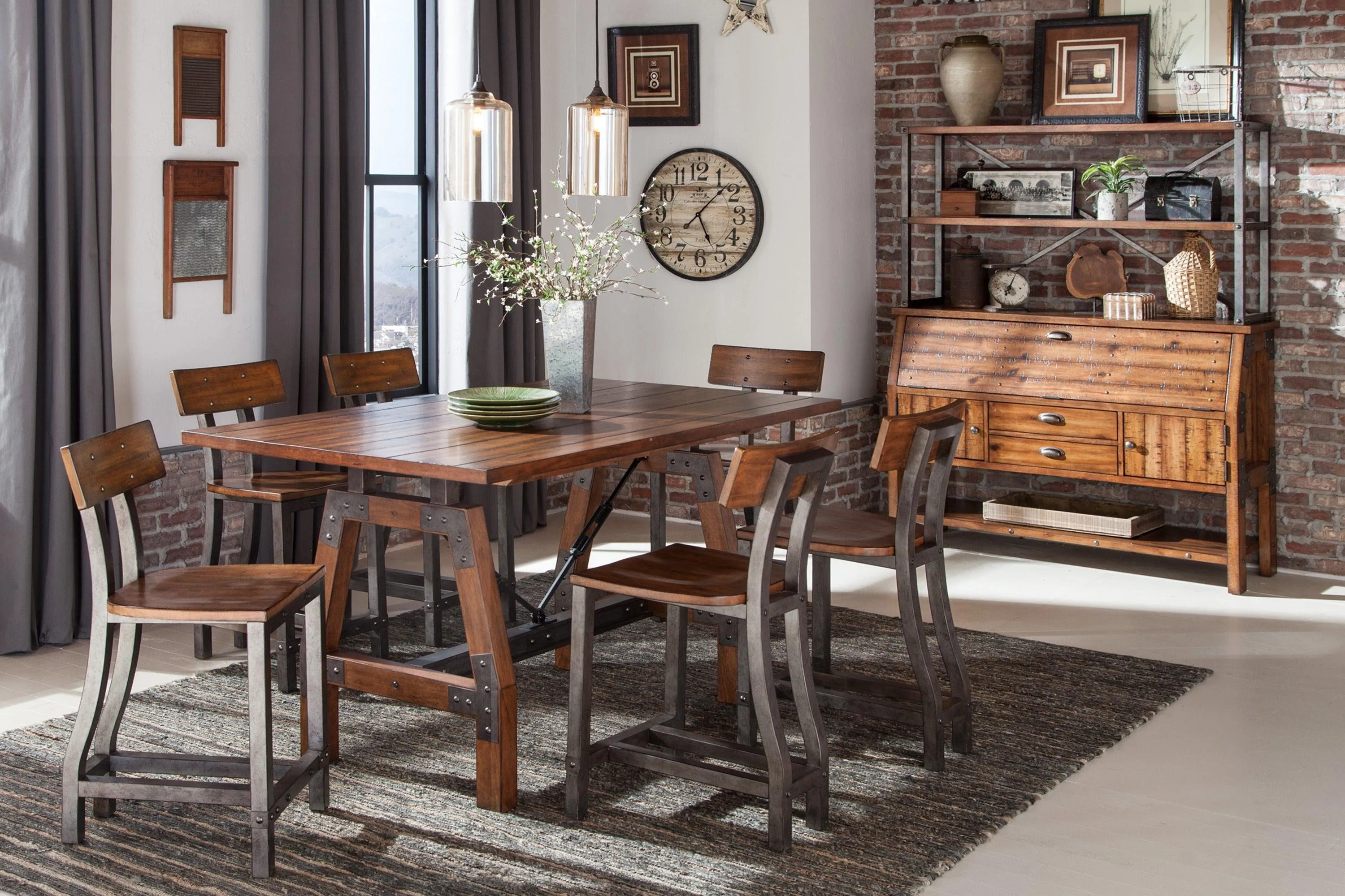Holverson Rustic Brown Counter Height Table - Image 2