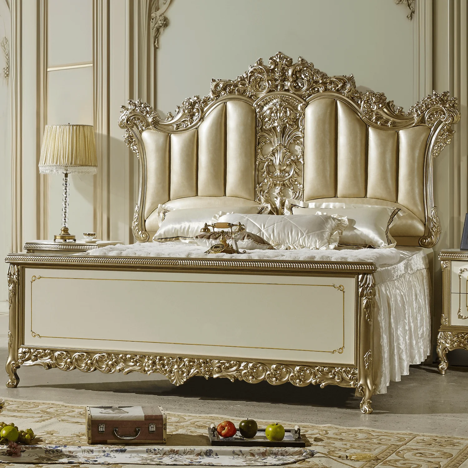 Homey Design HD-1812 Champagne Nightstand - Image 2
