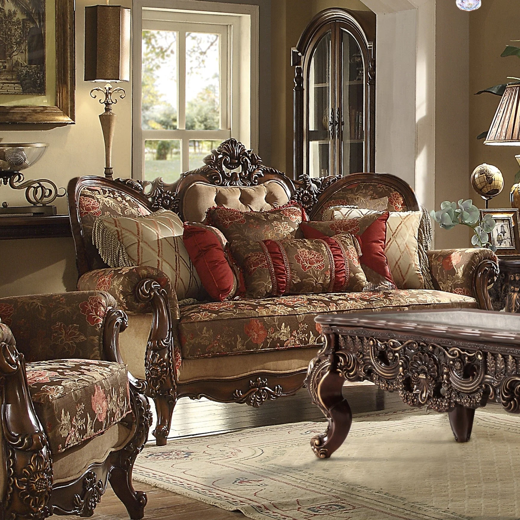 Homey Design HD-39 Dark Cherry Oak 3-Piece Set (Clearance Sale) - Image 3