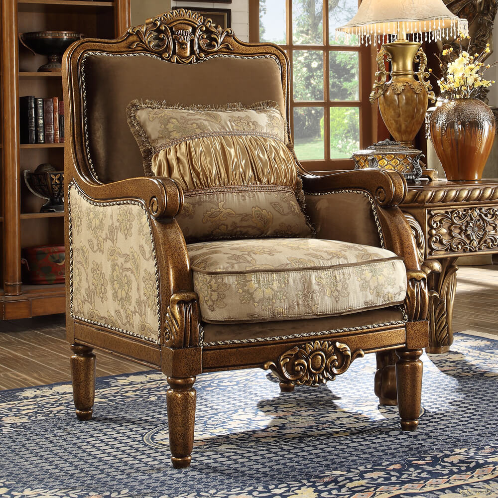 Homey Design HD-610 Metallic Antique Gold 3-Piece Set - Image 2