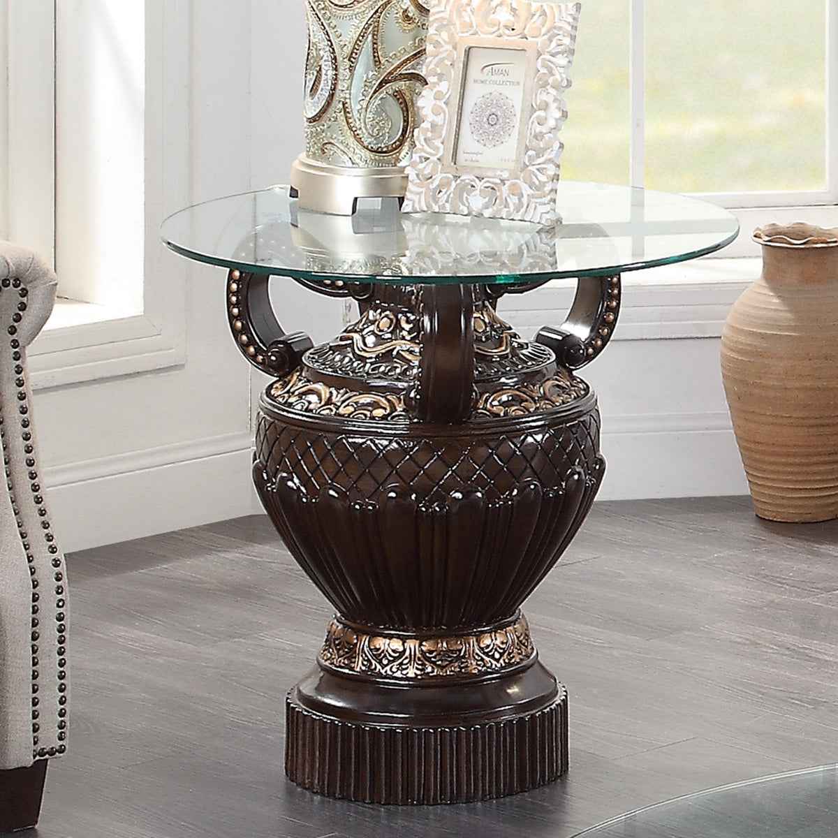 Homey Design HD-8908C Cherry End Table