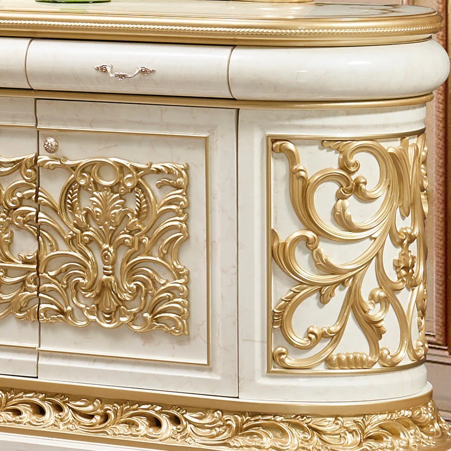 Homey Design HD-903 Cream & Gold Buffet - Image 2