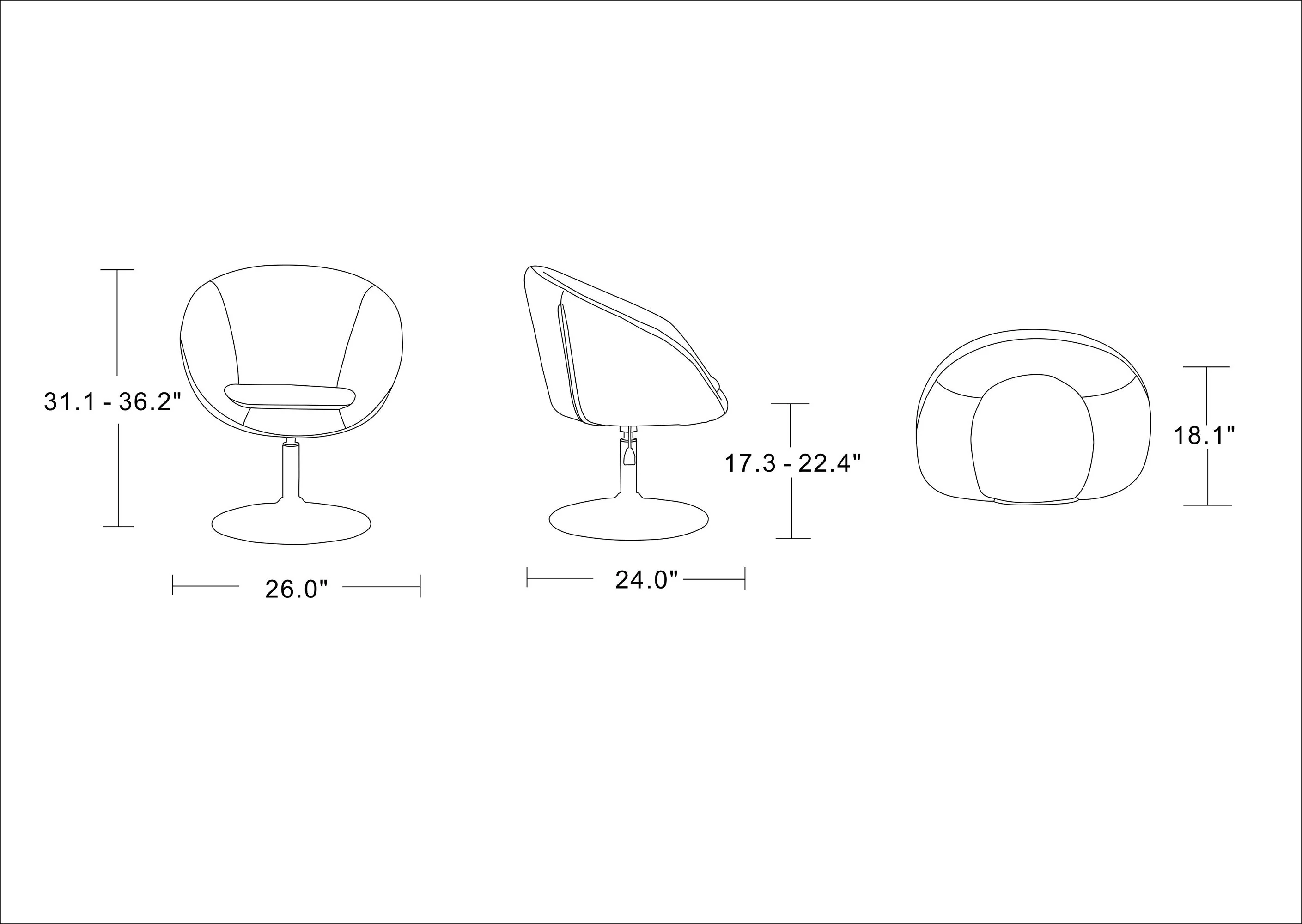 Hopper Swivel Adjustable Height Chair in Blue and Polished Chrome (set of 2) - Image 2