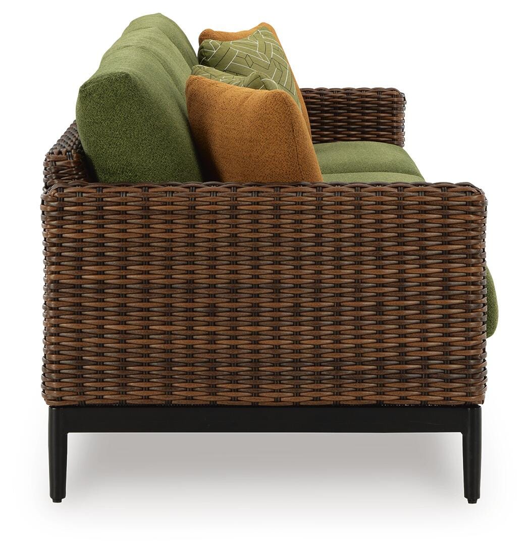 Horizon Hall Brown/Green Outdoor Sofa, 2 Lounge Chairs and 2 Ottomans - Image 12