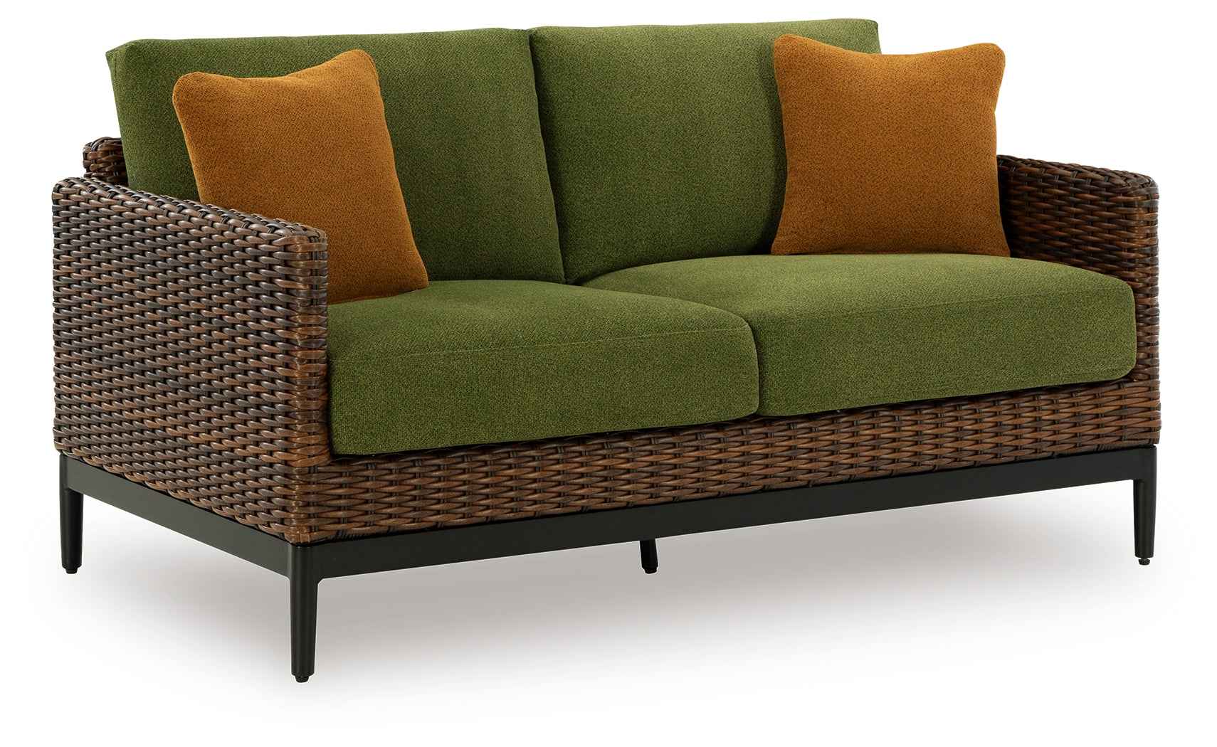 Horizon Hall Brown/Green Outdoor Sofa and Loveseat - Image 3
