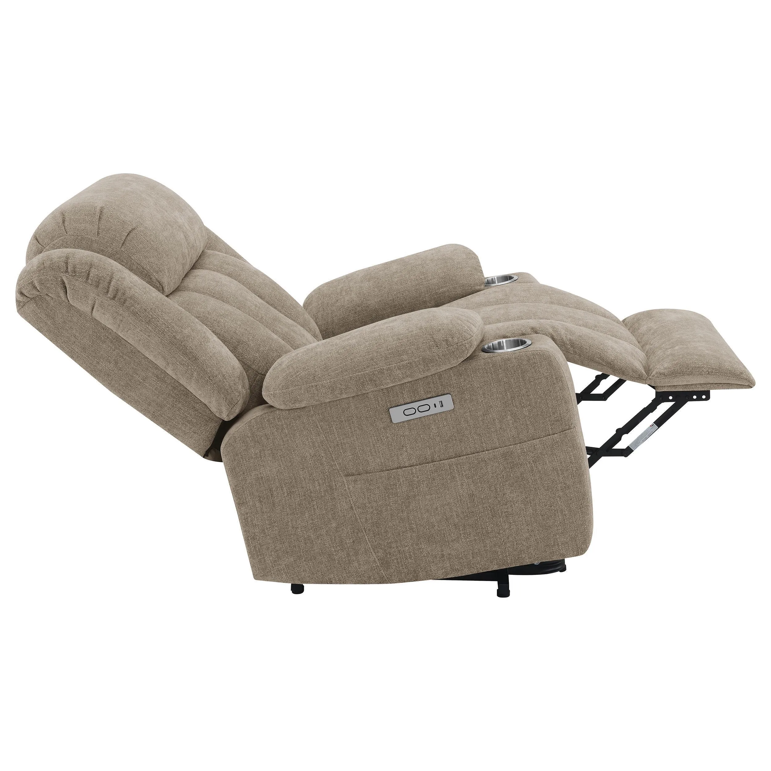 Houston Camel Upholstered Power Lift Recliner Chair - Image 12