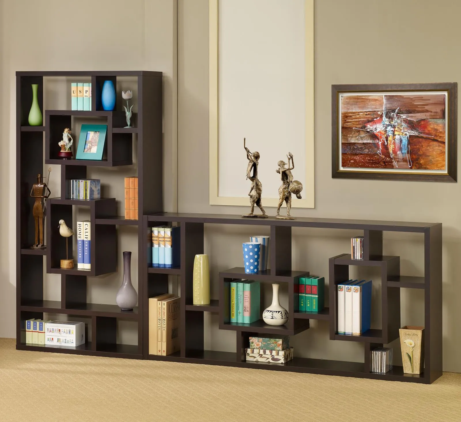 Howie Cappuccino 10-Shelf Bookcase - Image 6