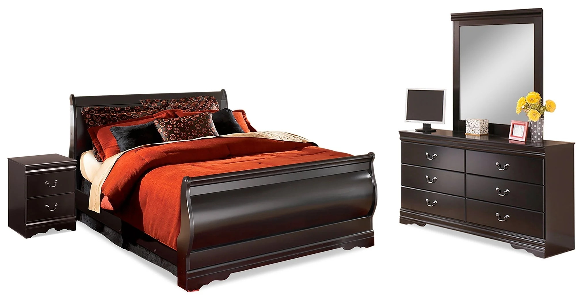 Huey Vineyard Black Sleigh Bedroom Set - Image 6