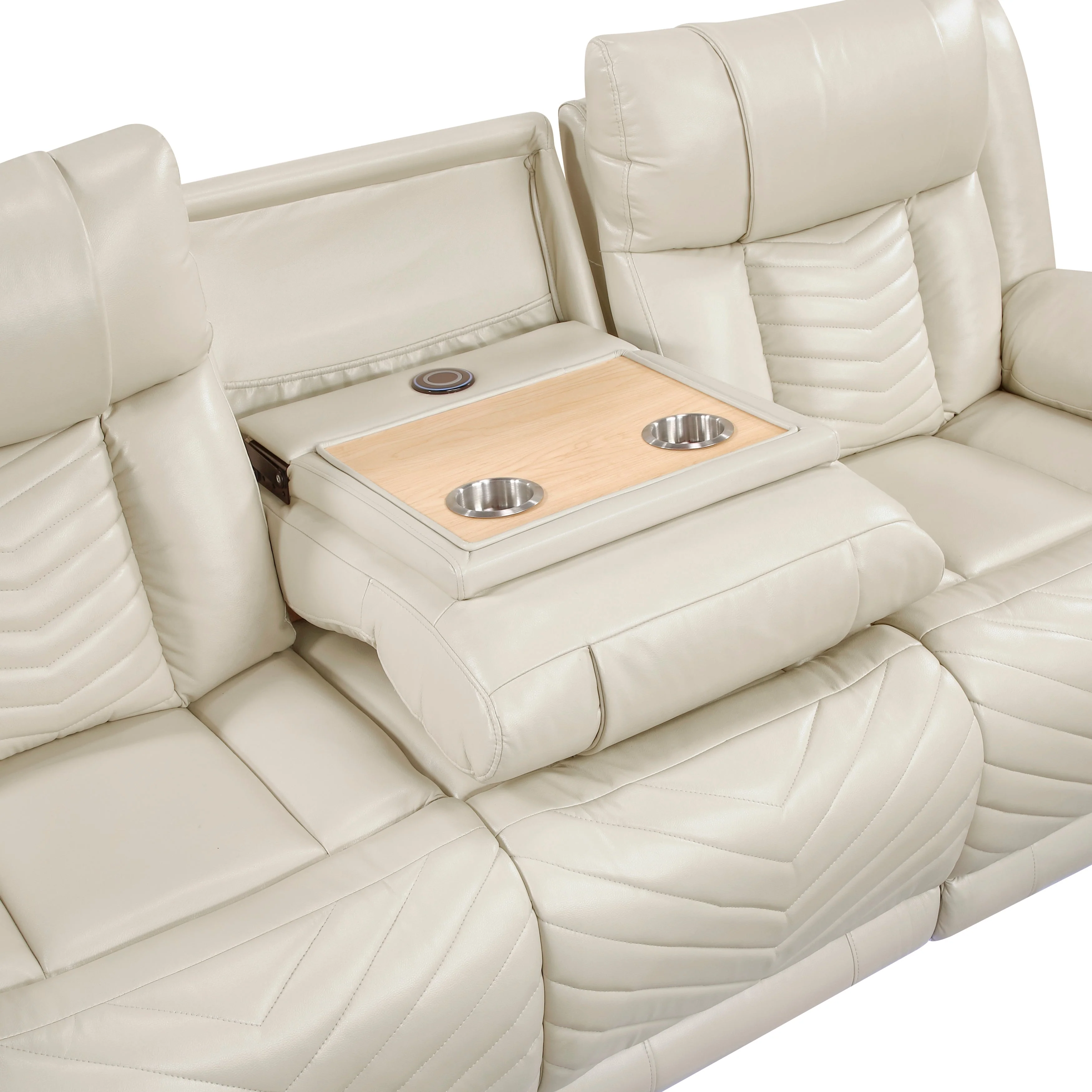Huron Beige Power Double Reclining Sofa - Image 8
