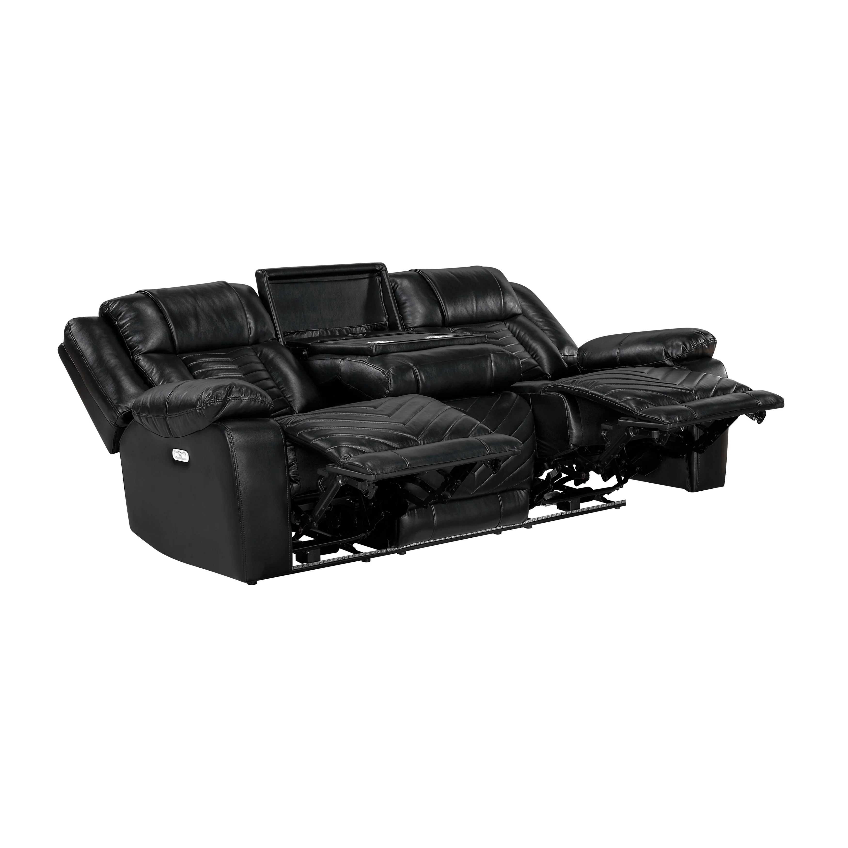 Huron Black Power Double Reclining Living Room Set - Image 7