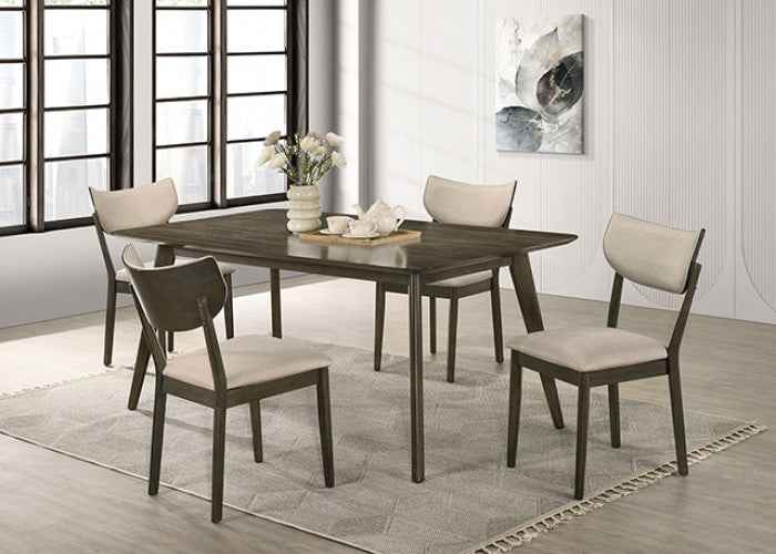 Huttwil Dark Walnut/Beige 5-Piece Counter Height Table Set