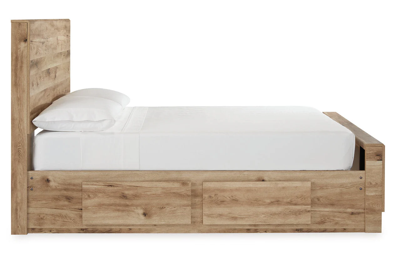 Hyanna Tan Brown Storage Platform Bedroom Set with 6 Drawers - Image 3