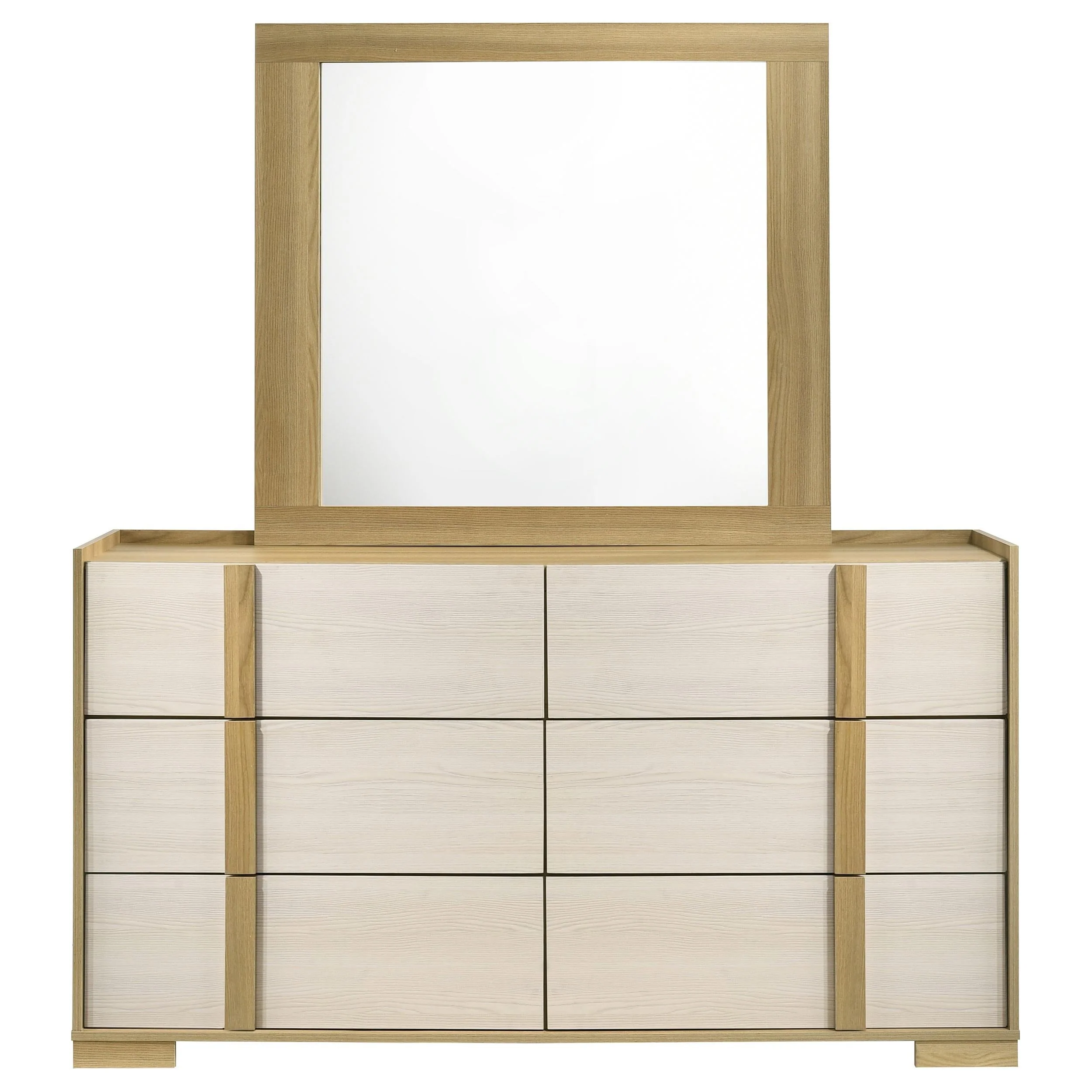Hyland Natural 6-Drawer Dresser with Mirror - Image 3