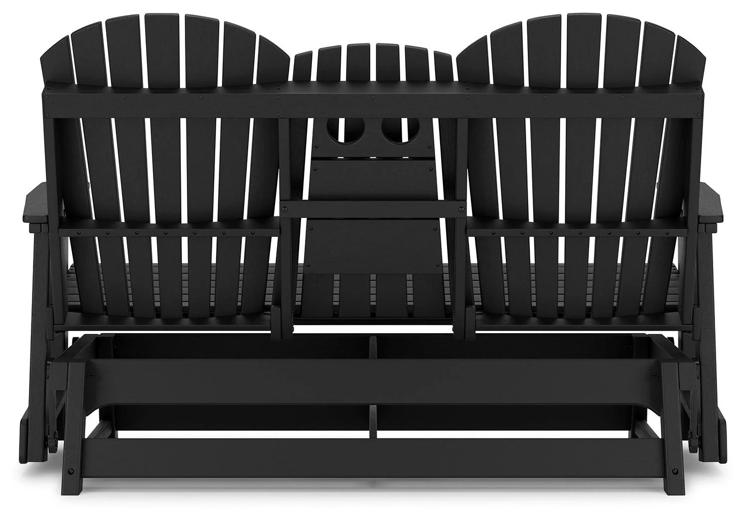 Hyland wave Black Outdoor Glider Loveseat - Image 6