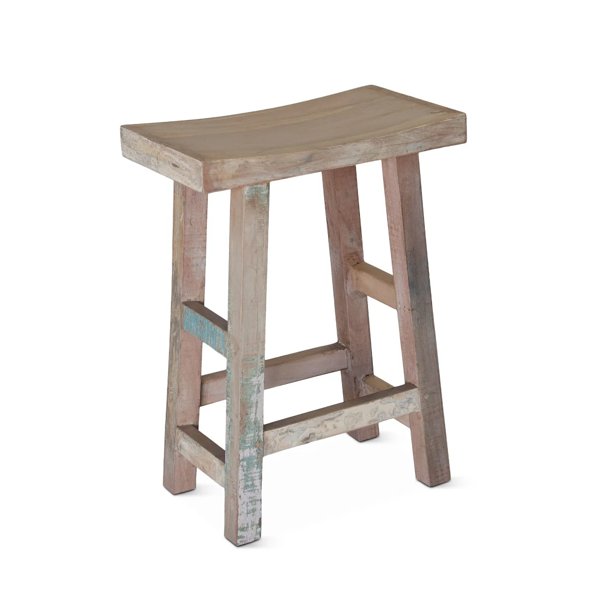 Ibiza 19" Counter Chair in Vintage Teal Reclaimed Wood - Image 2